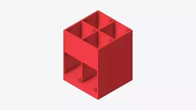 Book Box - Library - Integral - Laminate Low-poly 3D model