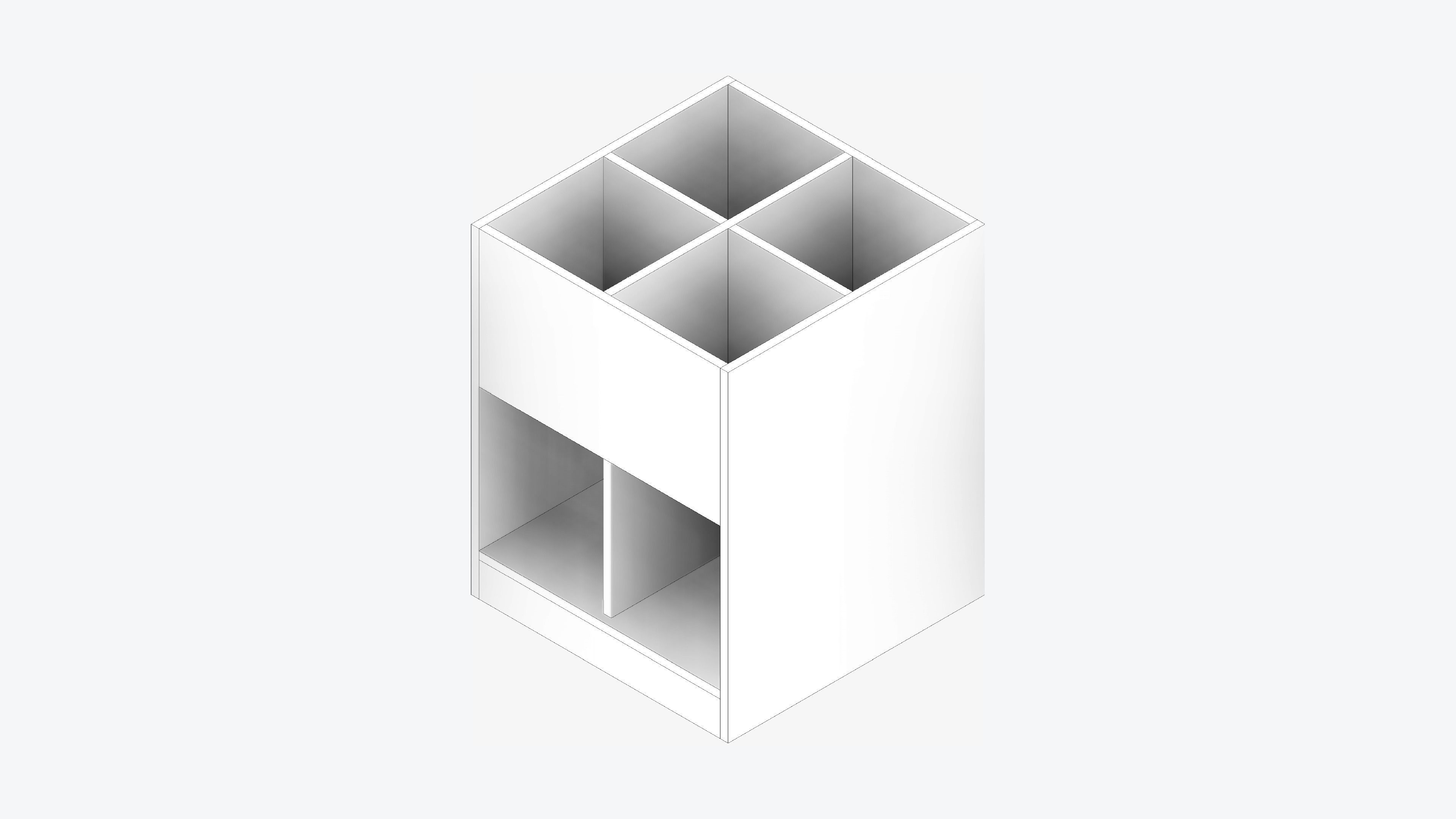 Book Box - Library - Integral - Laminate Low-poly 3D model_2