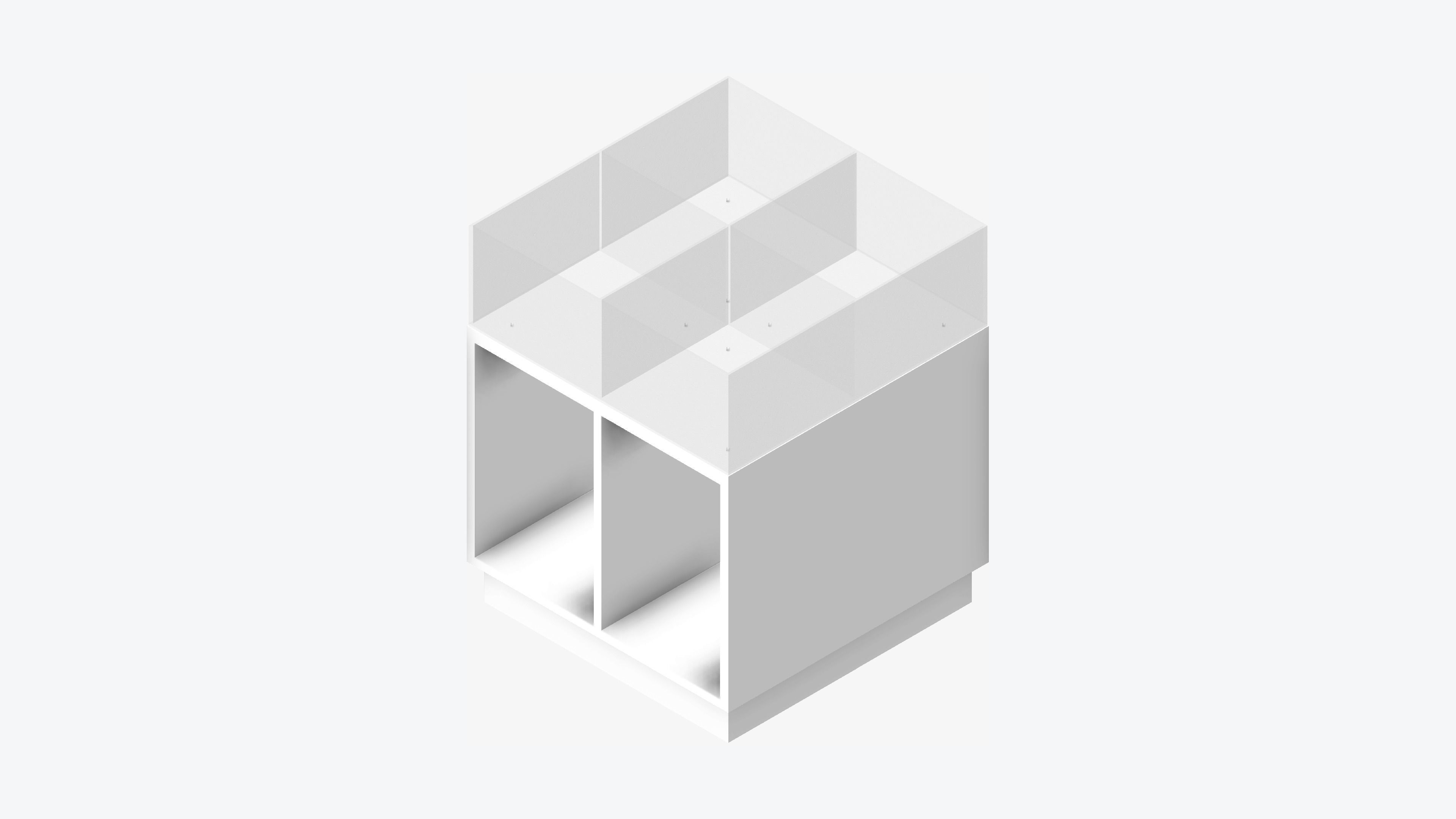 Book Box - Library - Integral - Laminate - Perspex Top Low-poly 3D model_6