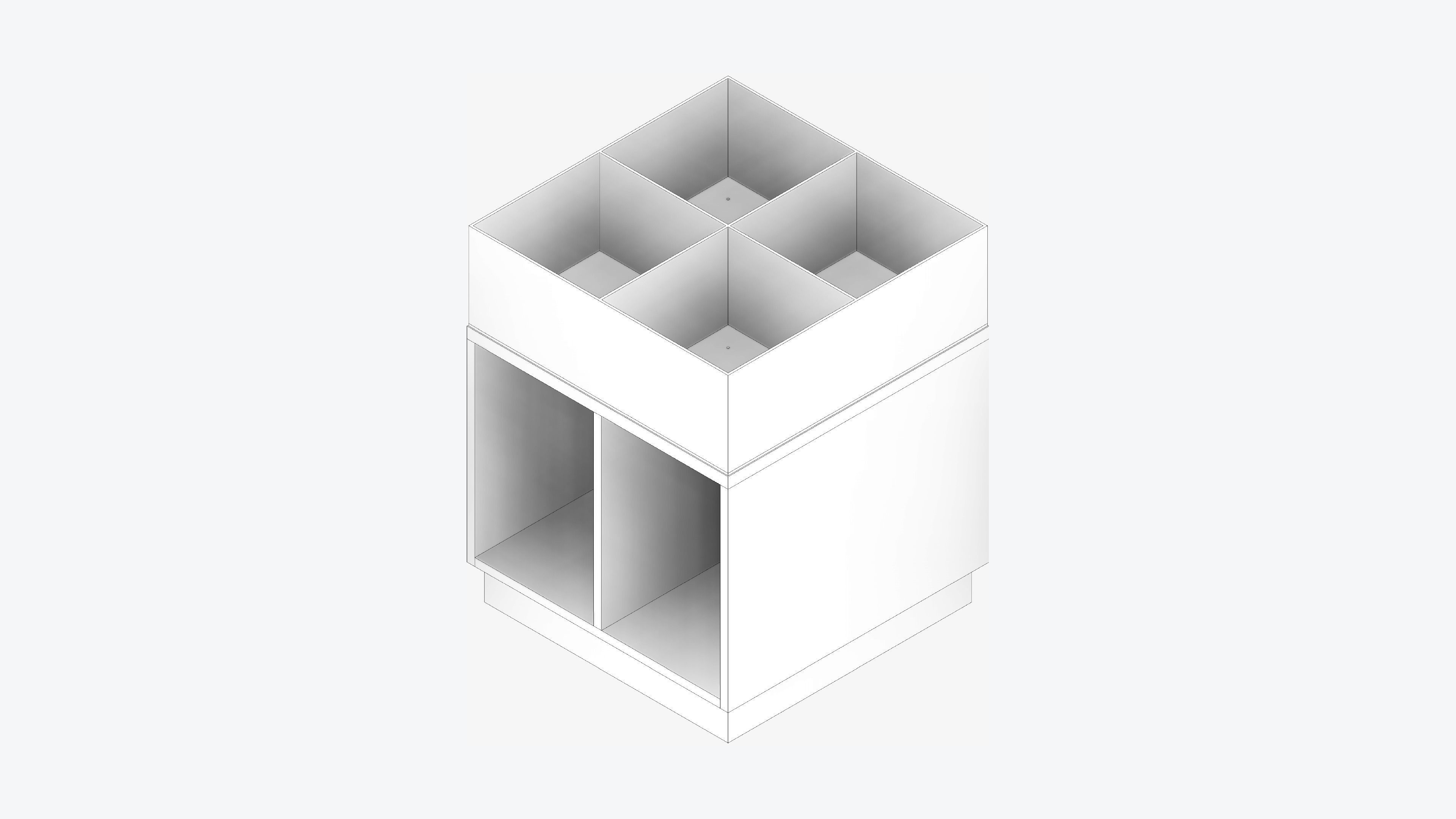 Book Box - Library - Integral - Laminate - Perspex Top Low-poly 3D model_2