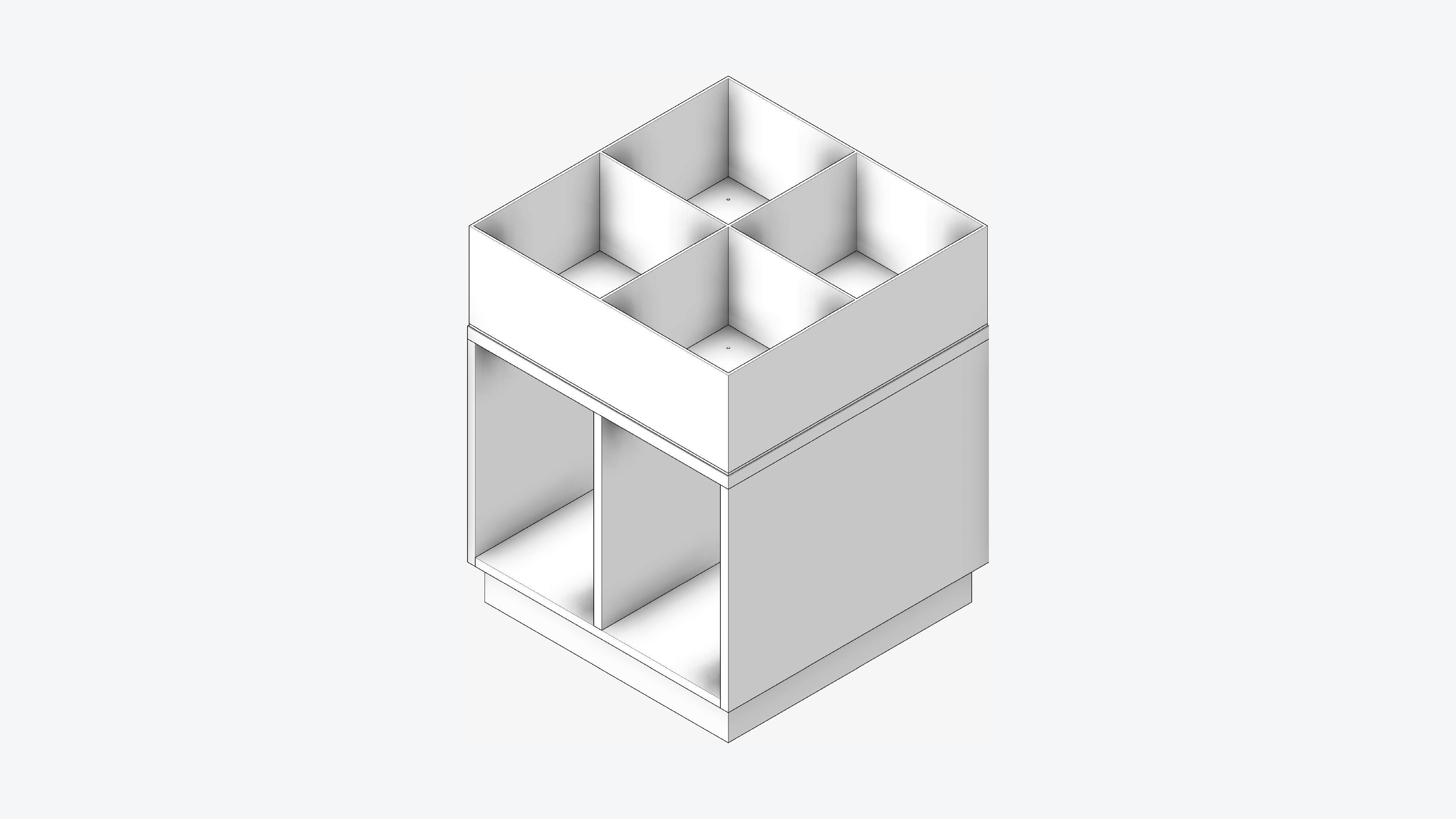 Book Box - Library - Integral - Laminate - Perspex Top Low-poly 3D model_1