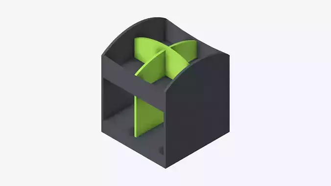 Book Box - Library - Integral - Single Low-poly 3D model