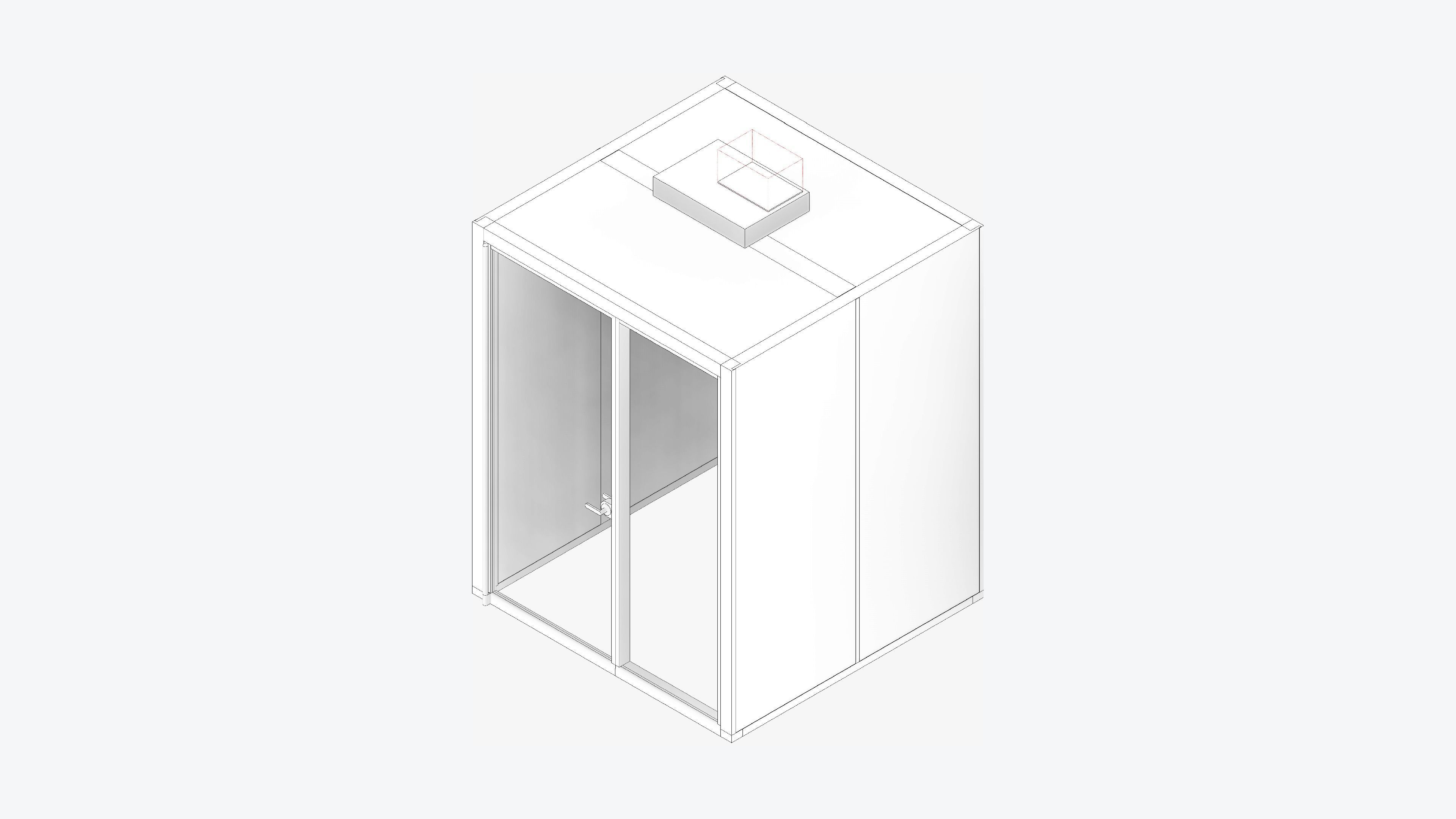 Booth - Meeting - Officetec - Pod - Small - Door Post Hinge Low-poly 3D model_2