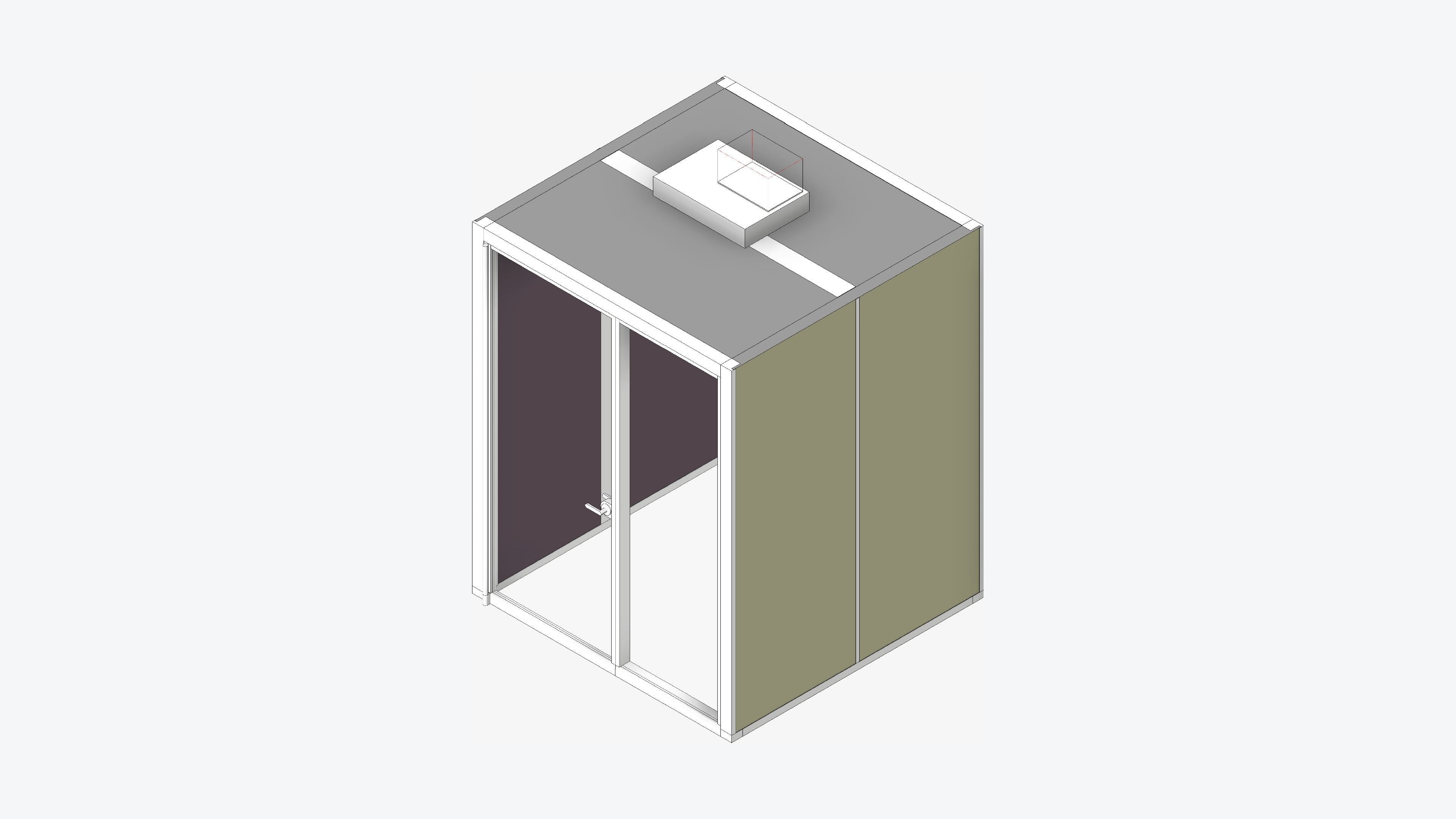 Booth - Meeting - Officetec - Pod - Small - Door Post Hinge Low-poly 3D model_1