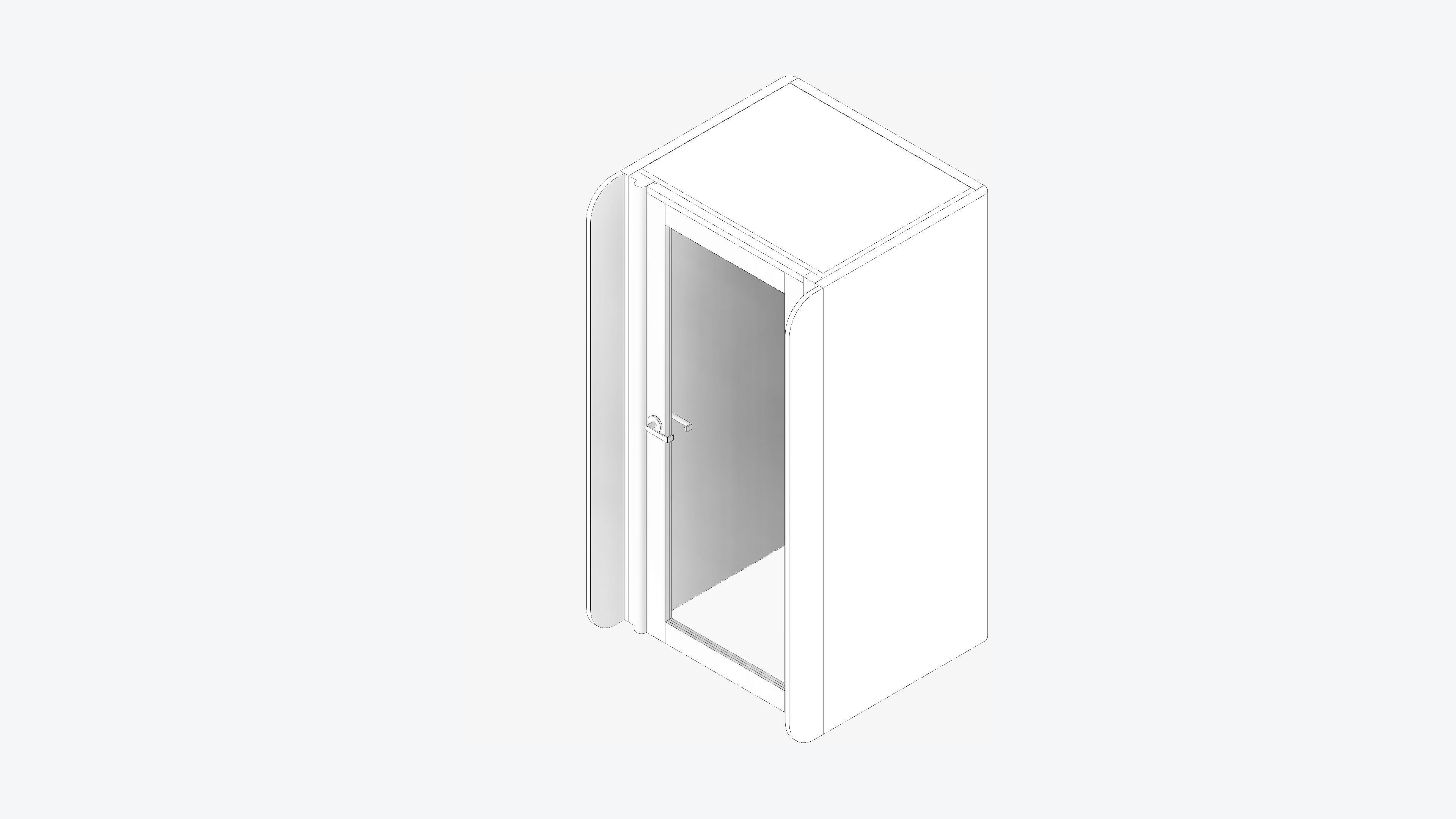 Booth - Simplicity - Phone Booth Low-poly 3D model_2