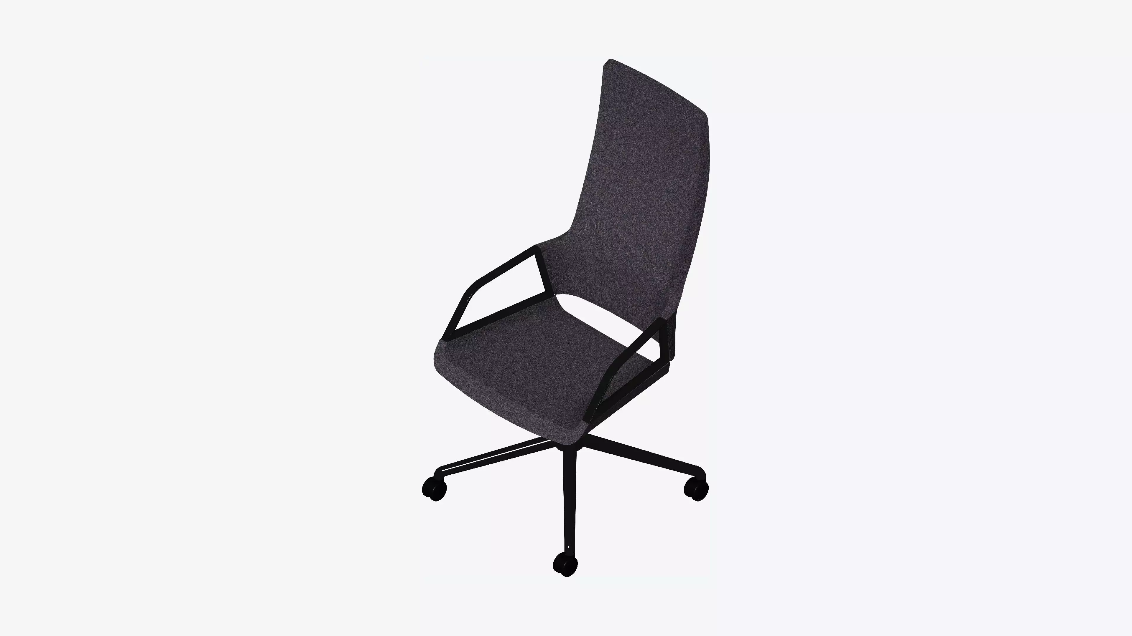 Chair - Conference - Worksmart - 4 Star Castors - Rocking Low-poly 3D model_0