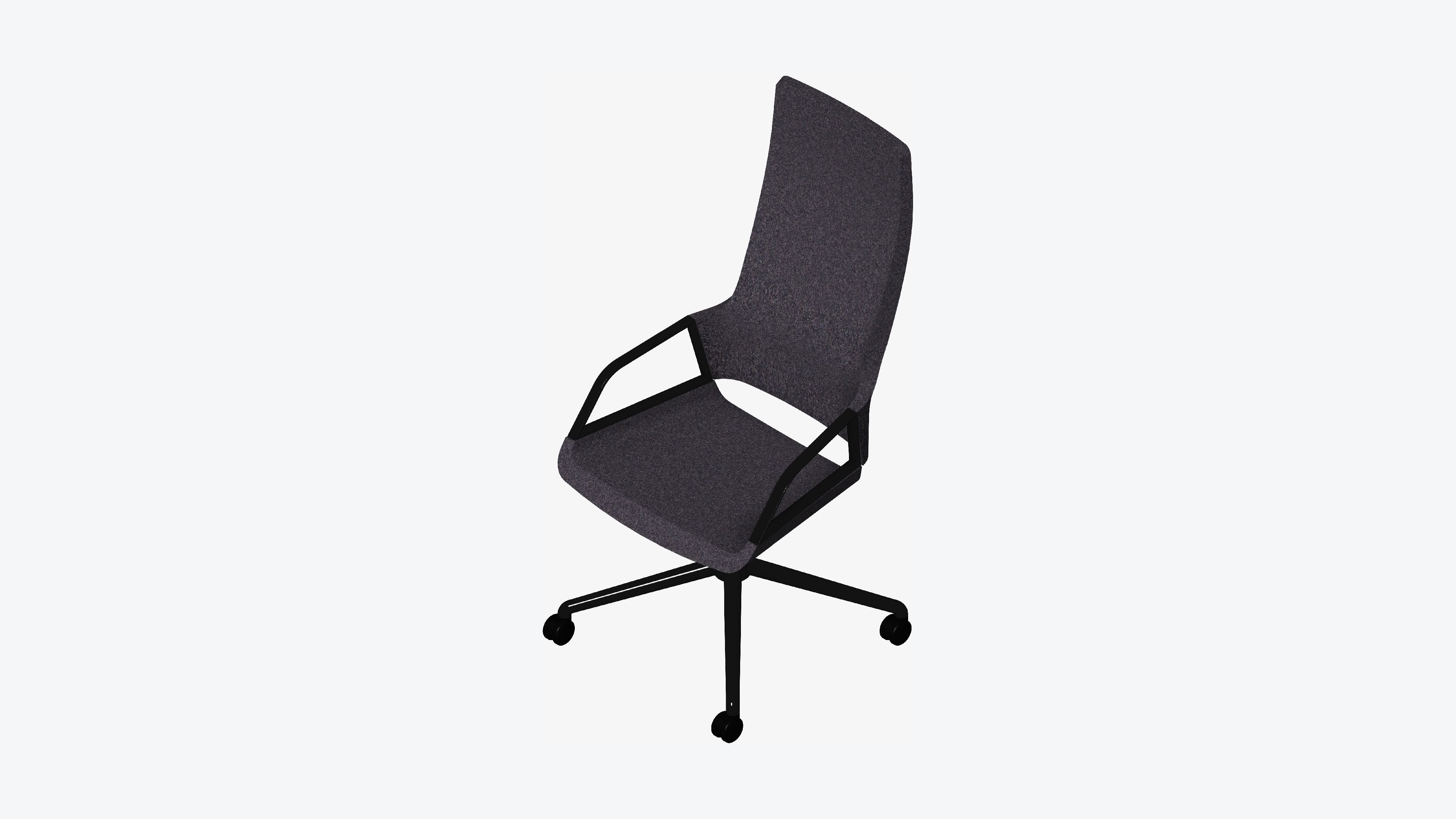 Chair - Conference - Worksmart - 4 Star Castors - Rocking Low-poly 3D model_6
