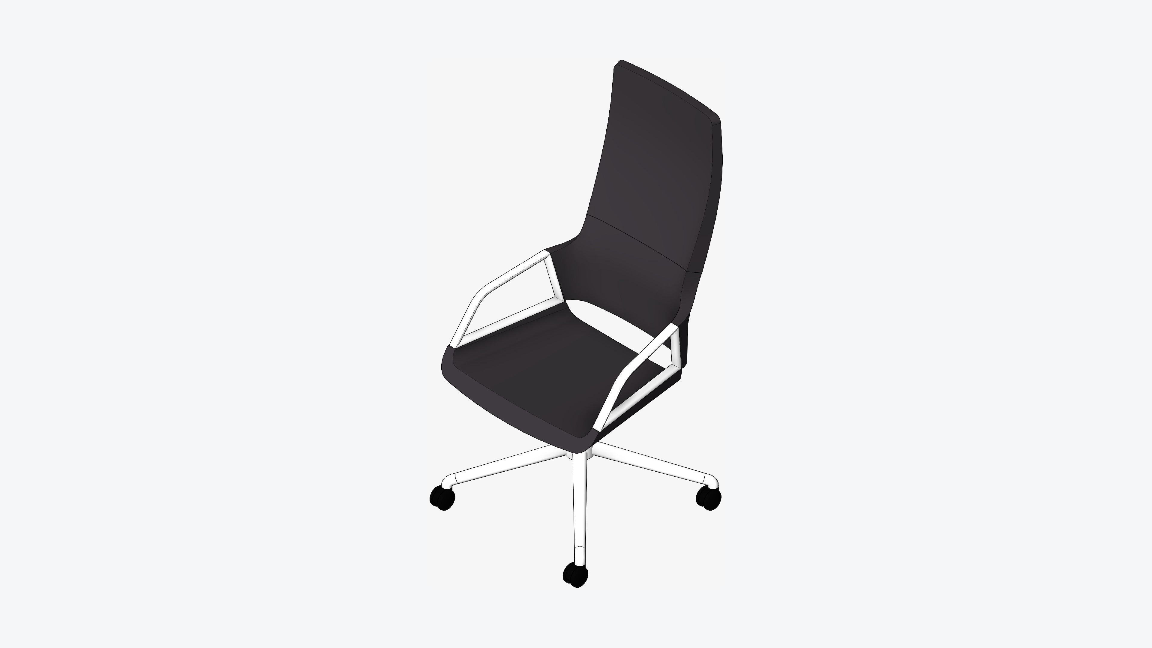 Chair - Conference - Worksmart - 4 Star Castors - Rocking Low-poly 3D model_1