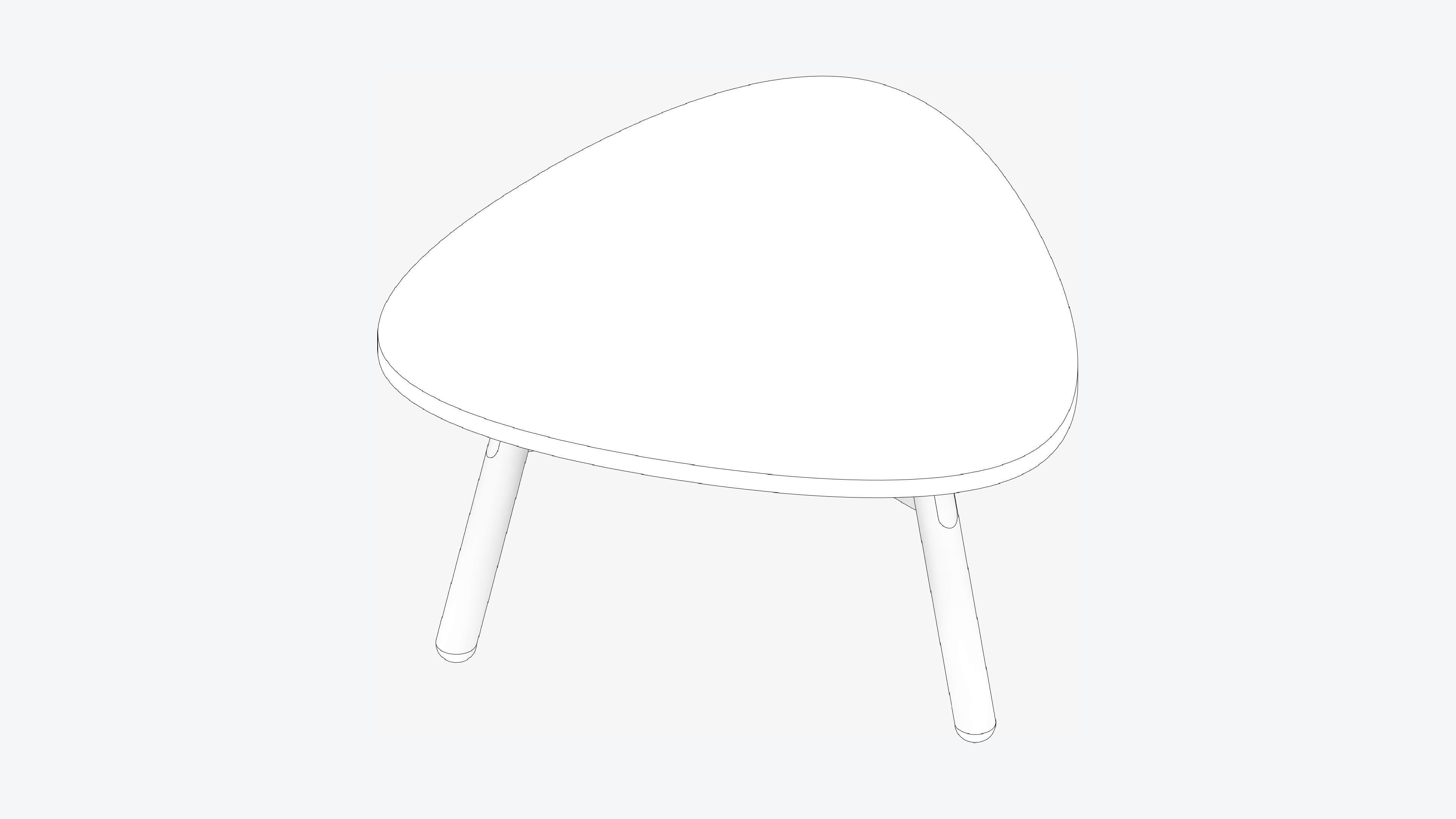 Coffee - Table - Timberline - Rounded - Triangle Low-poly 3D model_2