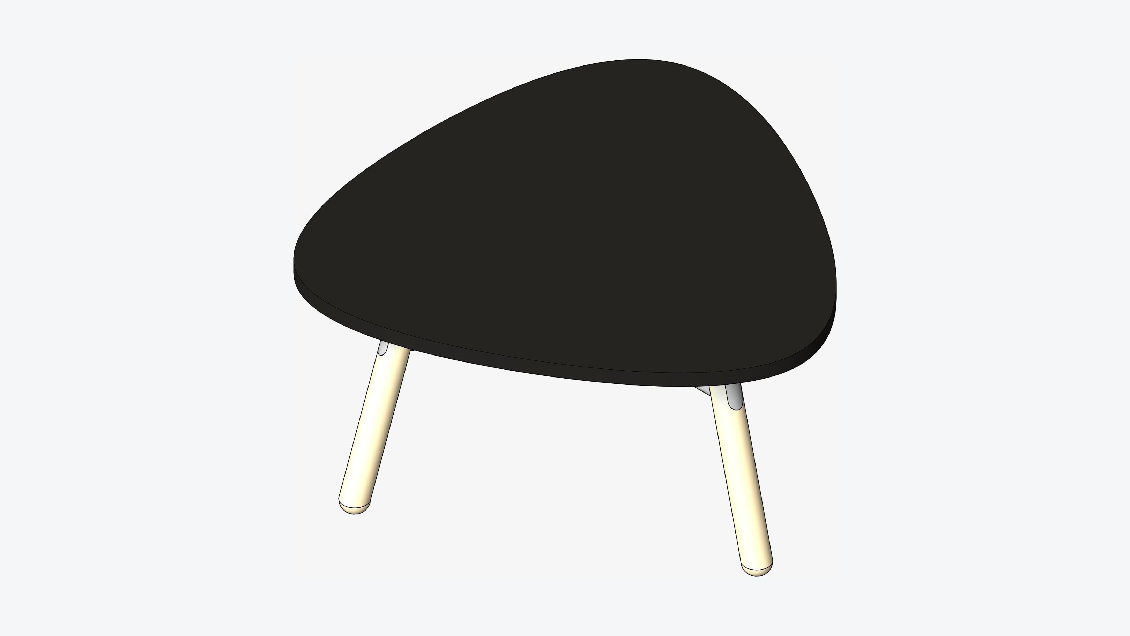 Coffee - Table - Timberline - Rounded - Triangle Low-poly 3D model_1
