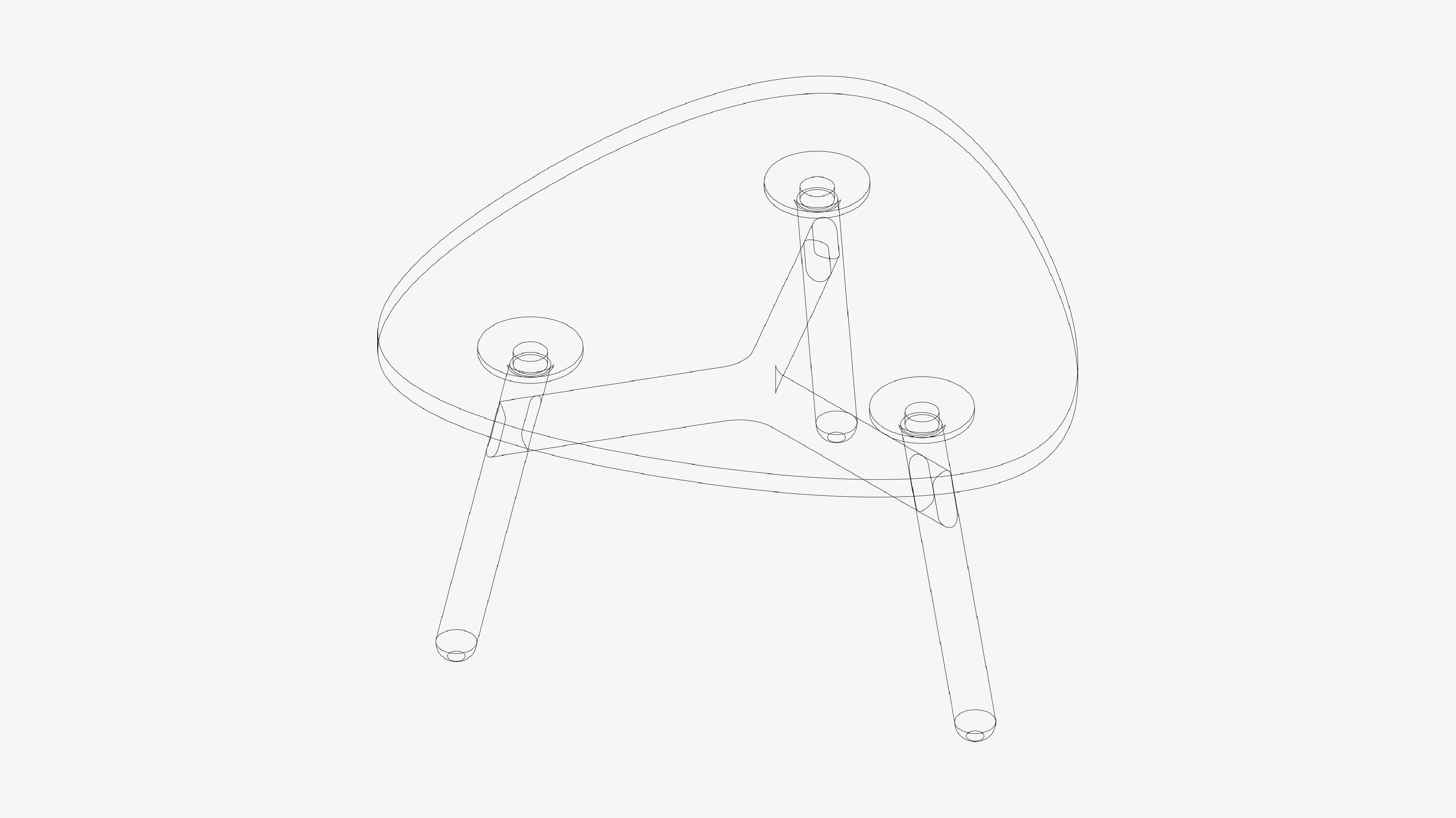 Coffee - Table - Timberline - Rounded - Triangle Low-poly 3D model_3