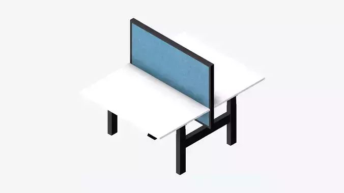 Desk - Adjustable - Integral - 3 Column - Double