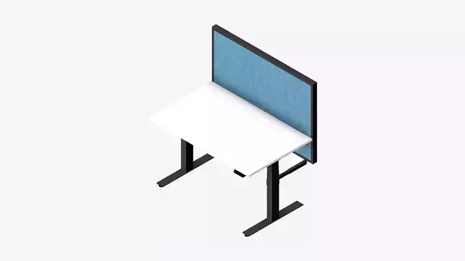 Desk - Adjustable - Integral - 3 Column - Single