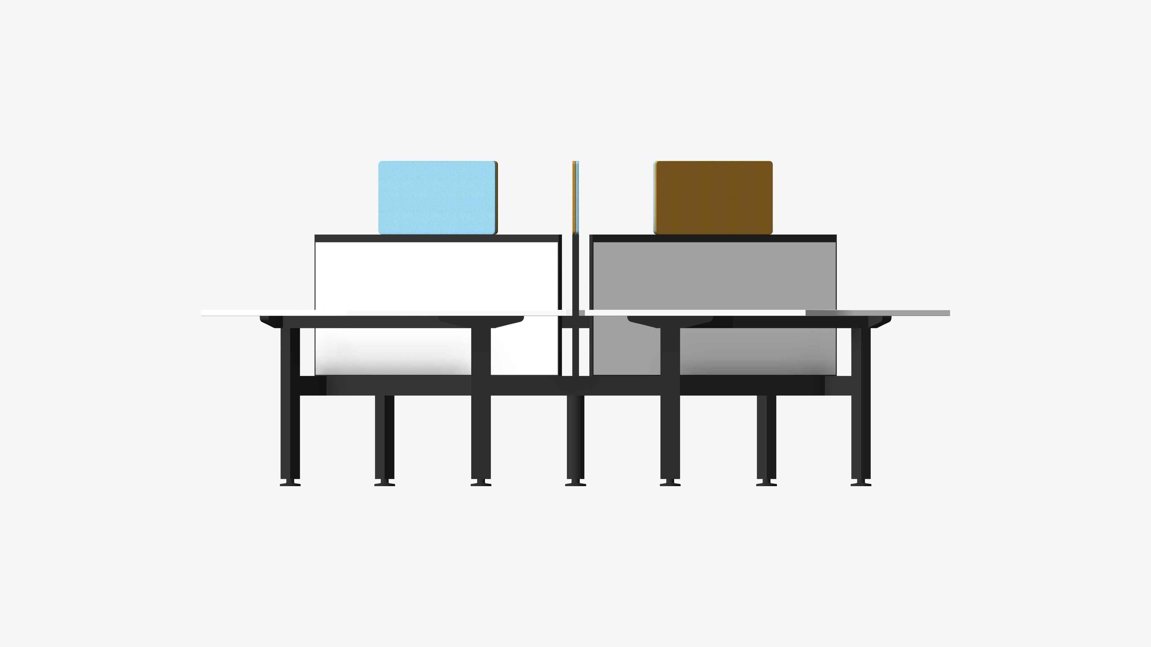 Desk - Cluster - Officetec - Angular - 120 Deg - Fixed Height Low-poly 3D model_4