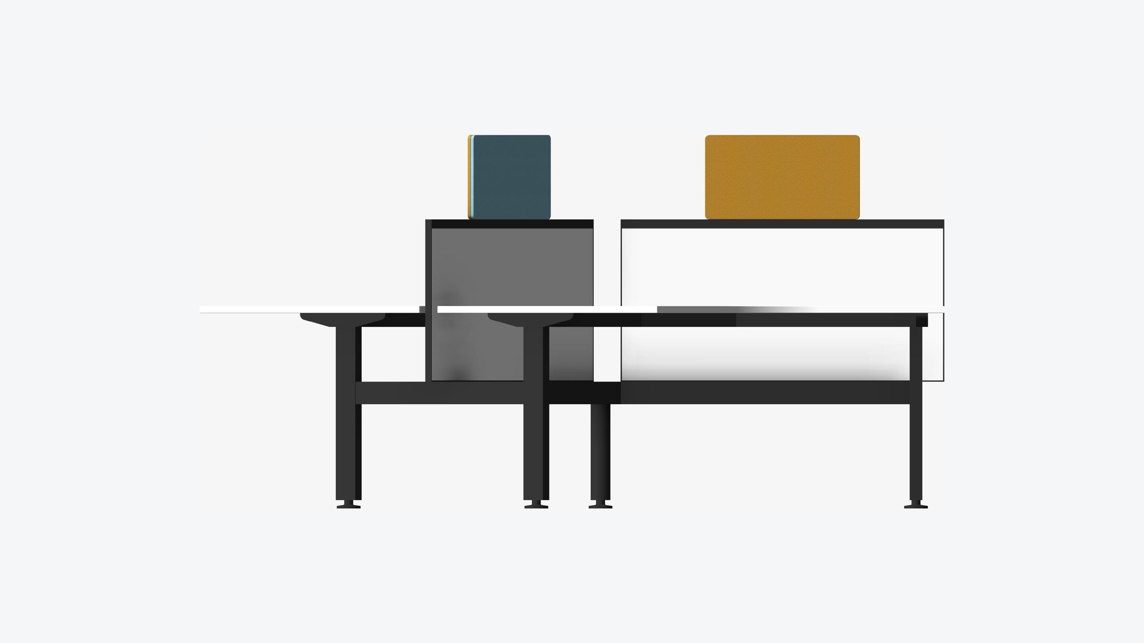 Desk - Cluster - Officetec - Angular - 120 Deg - Fixed Height Low-poly 3D model_5