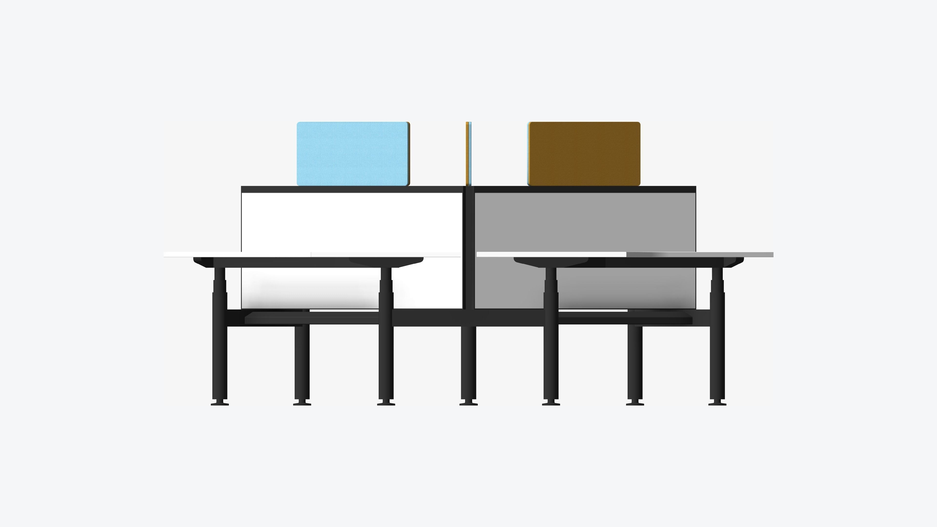 Desk - Cluster - Officetec - Modela - 120 Deg - Adjustable Low-poly 3D model_4