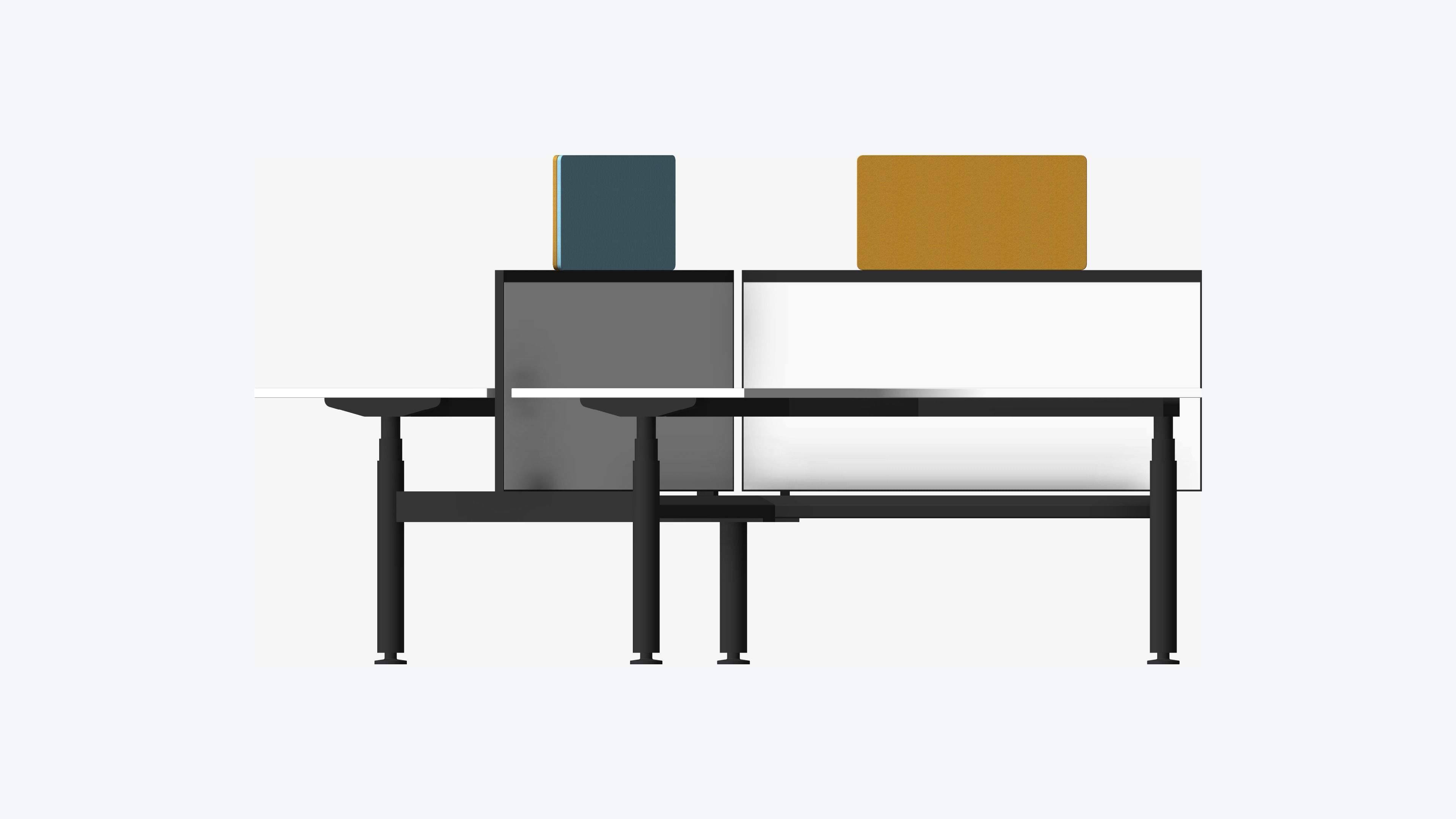 Desk - Cluster - Officetec - Modela - 120 Deg - Adjustable Low-poly 3D model_5