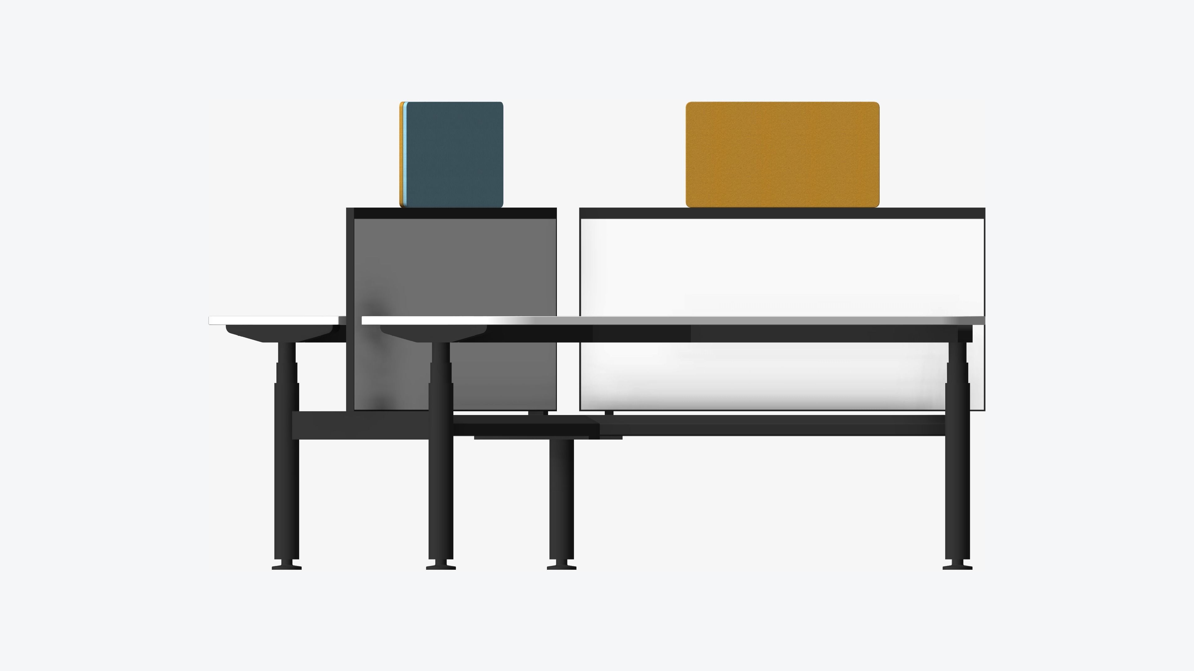 Desk - Cluster - Officetec - Modela - 120 Deg - Triangle Low-poly 3D model_5