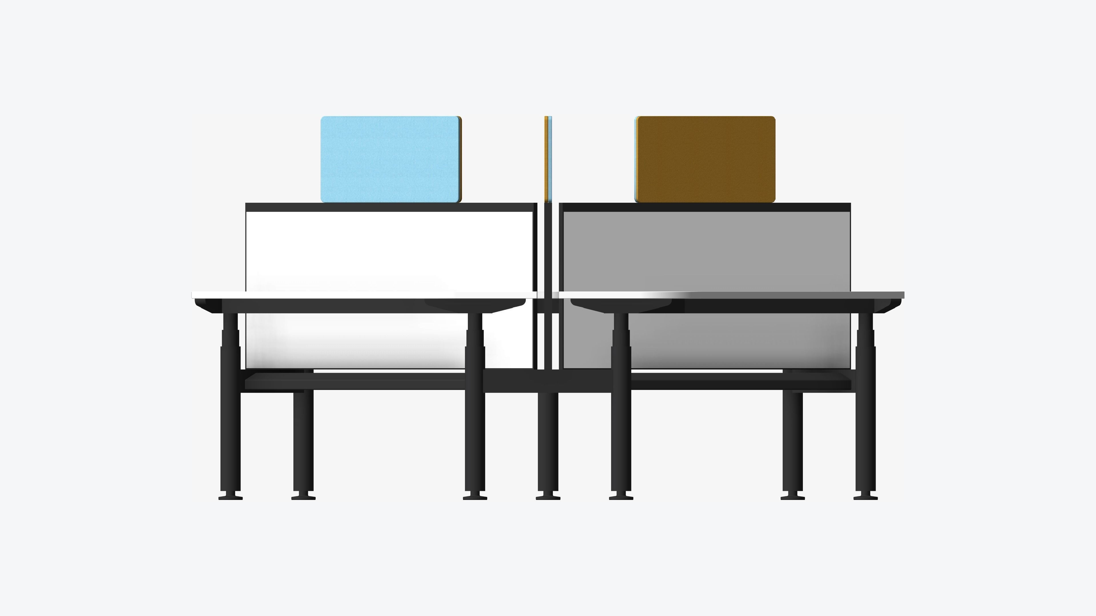 Desk - Cluster - Officetec - Modela - 120 Deg - Triangle Low-poly 3D model_4