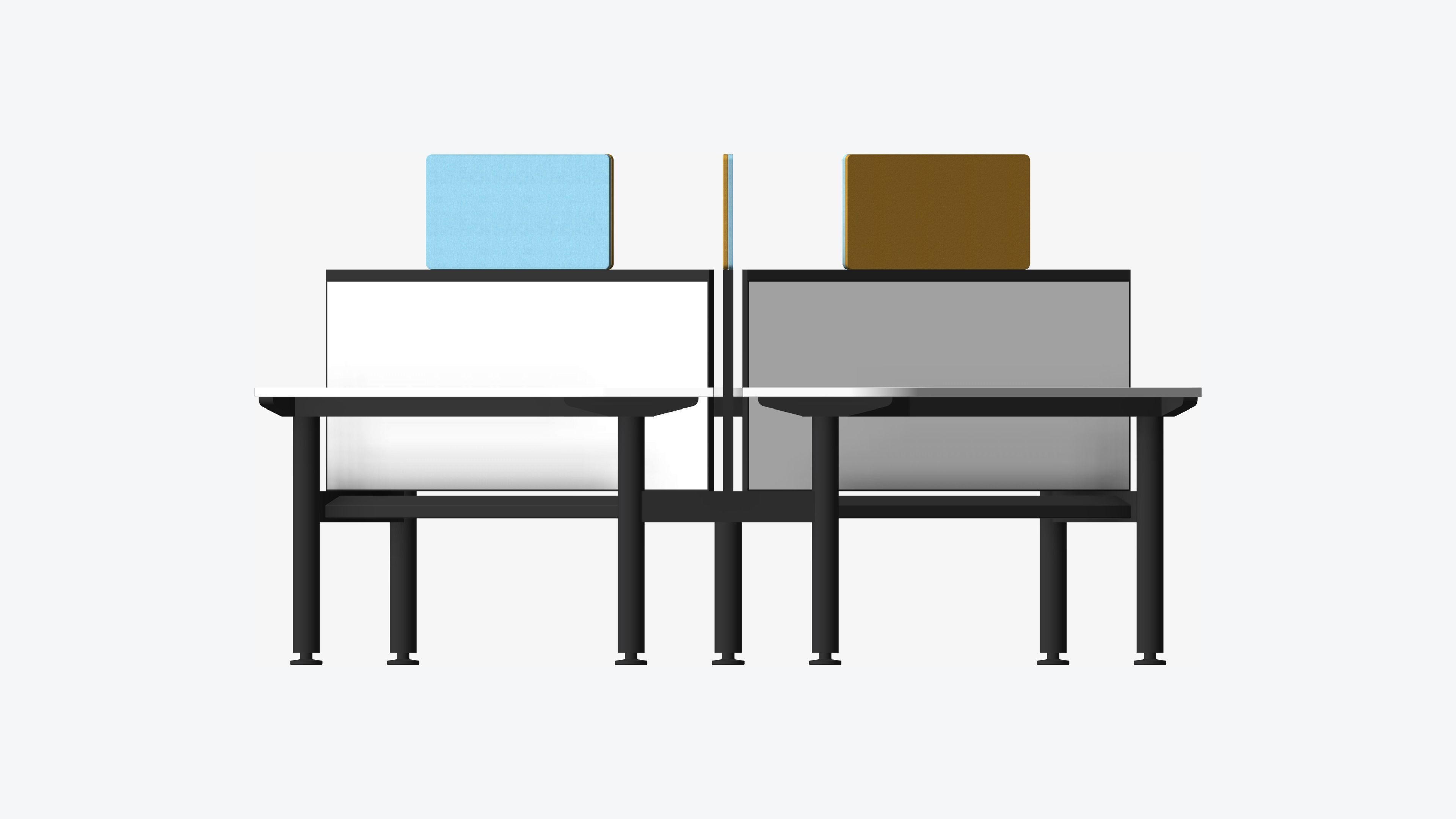 Desk - Cluster - Officetec - Modela - 120 Deg - Triangle Low-poly 3D model_4