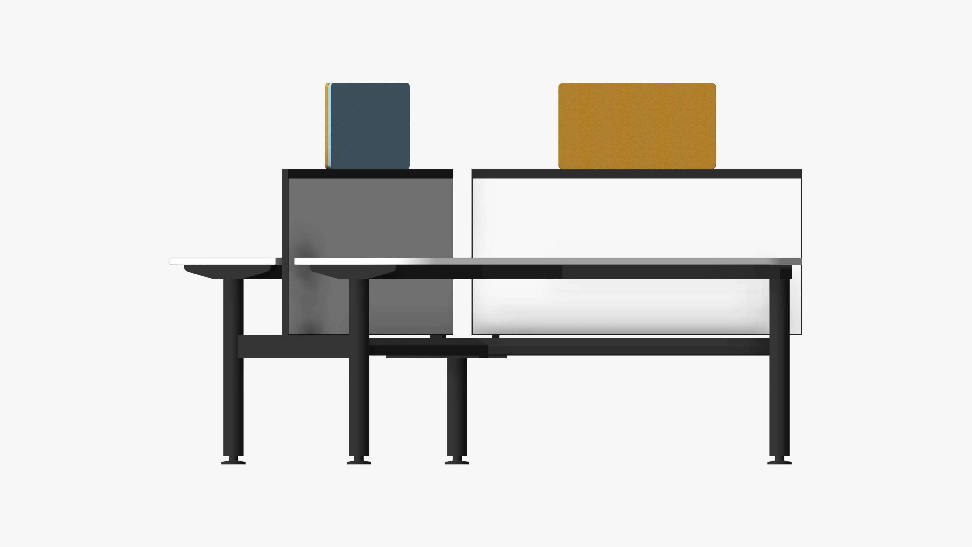 Desk - Cluster - Officetec - Modela - 120 Deg - Triangle Low-poly 3D model_5