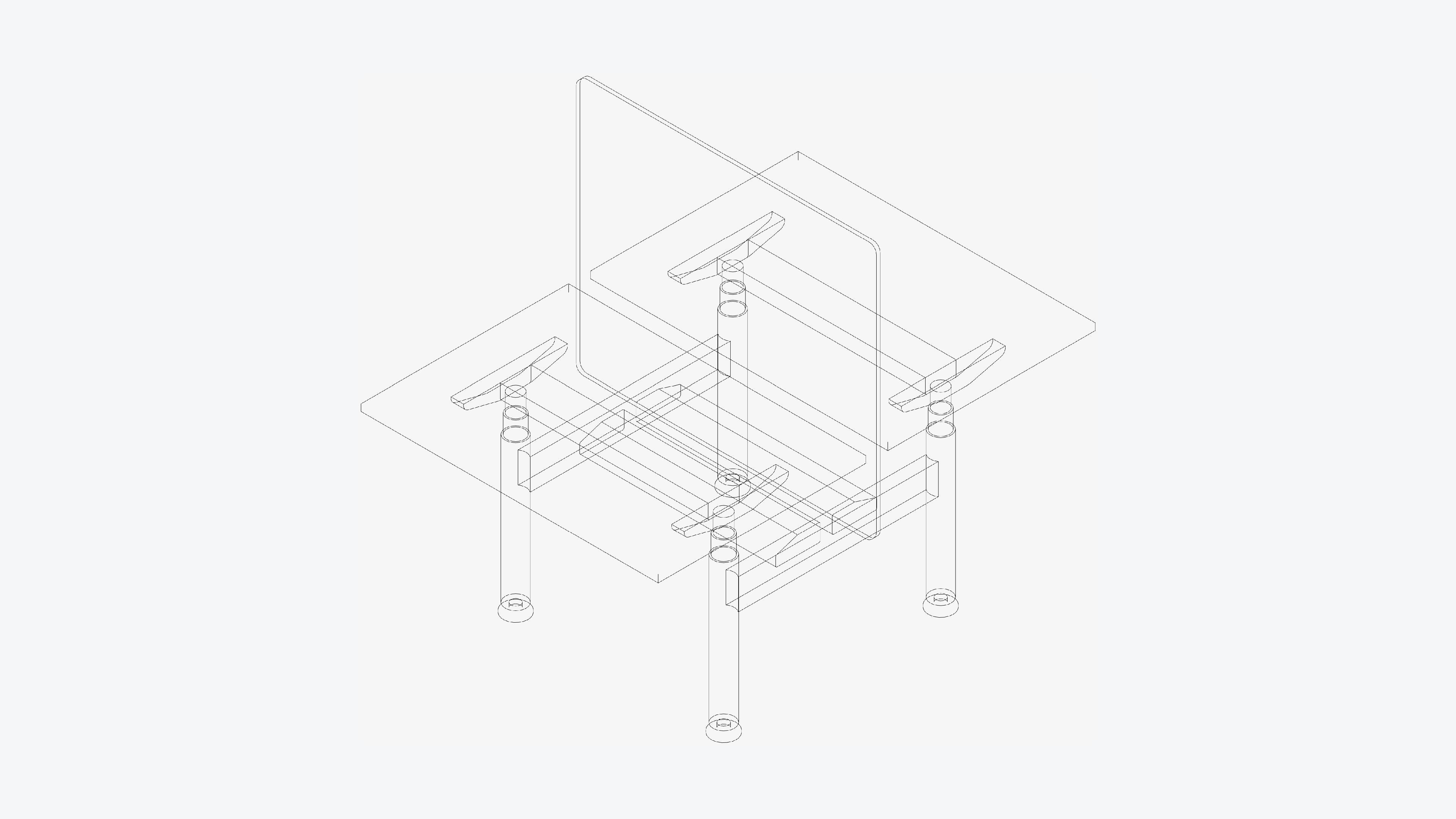 Desk - Double - Officetec - Modela - Linear - Adjustable Height Low-poly 3D model_3