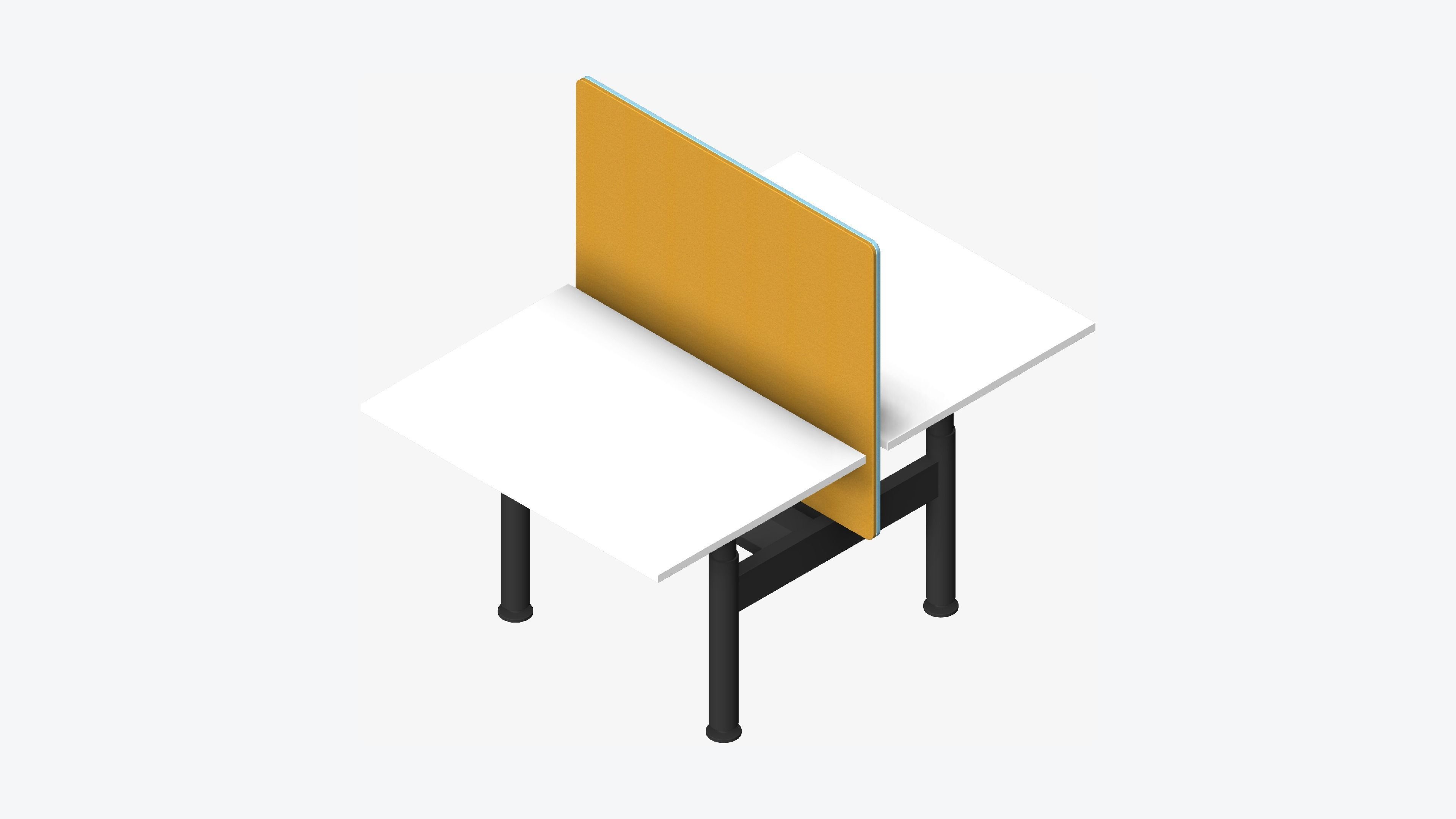 Desk - Double - Officetec - Modela - Linear - Adjustable Height Low-poly 3D model_6