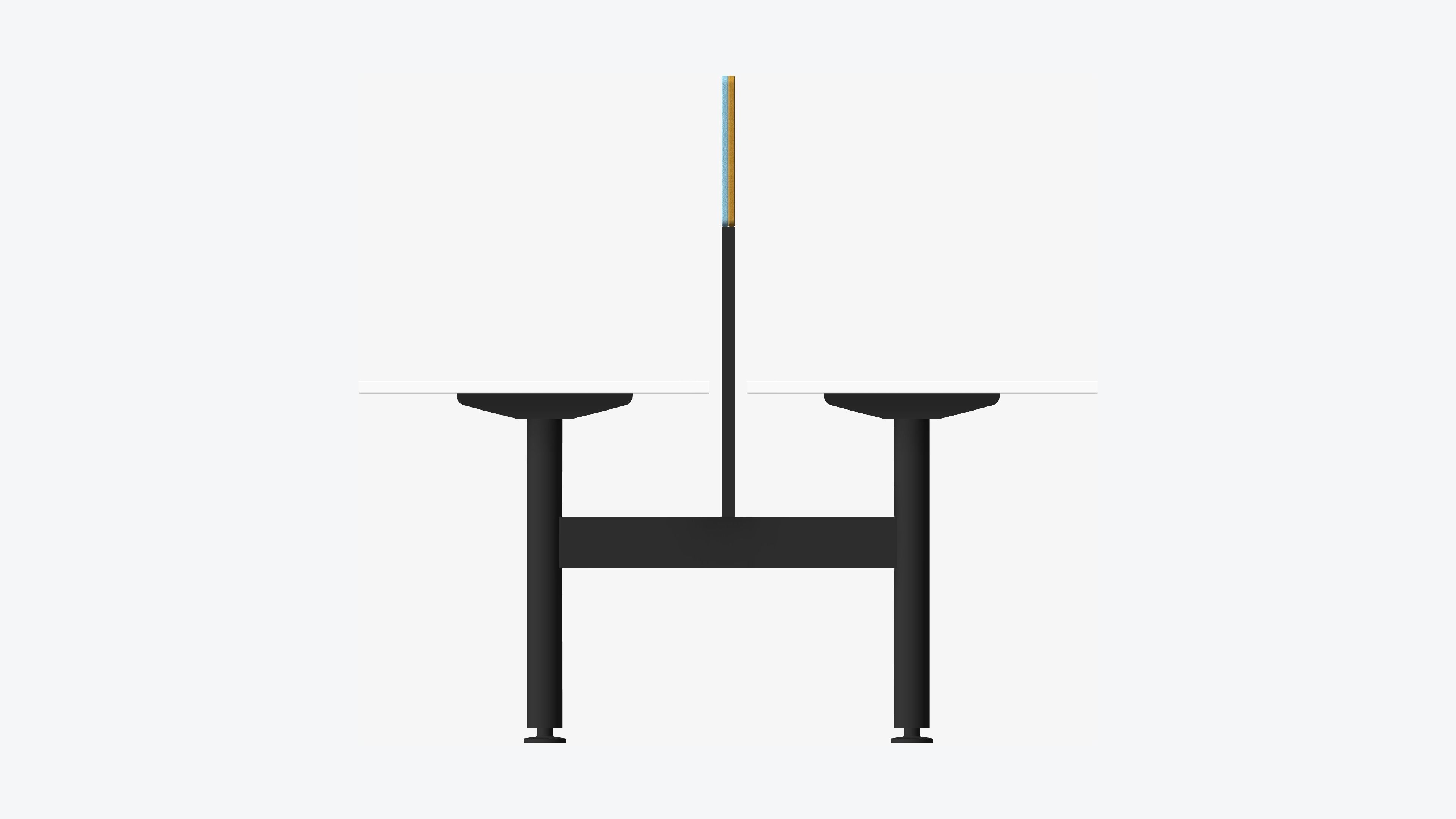 Desk - Double - Officetec - Modela - Linear - Fixed Height Low-poly 3D model_5