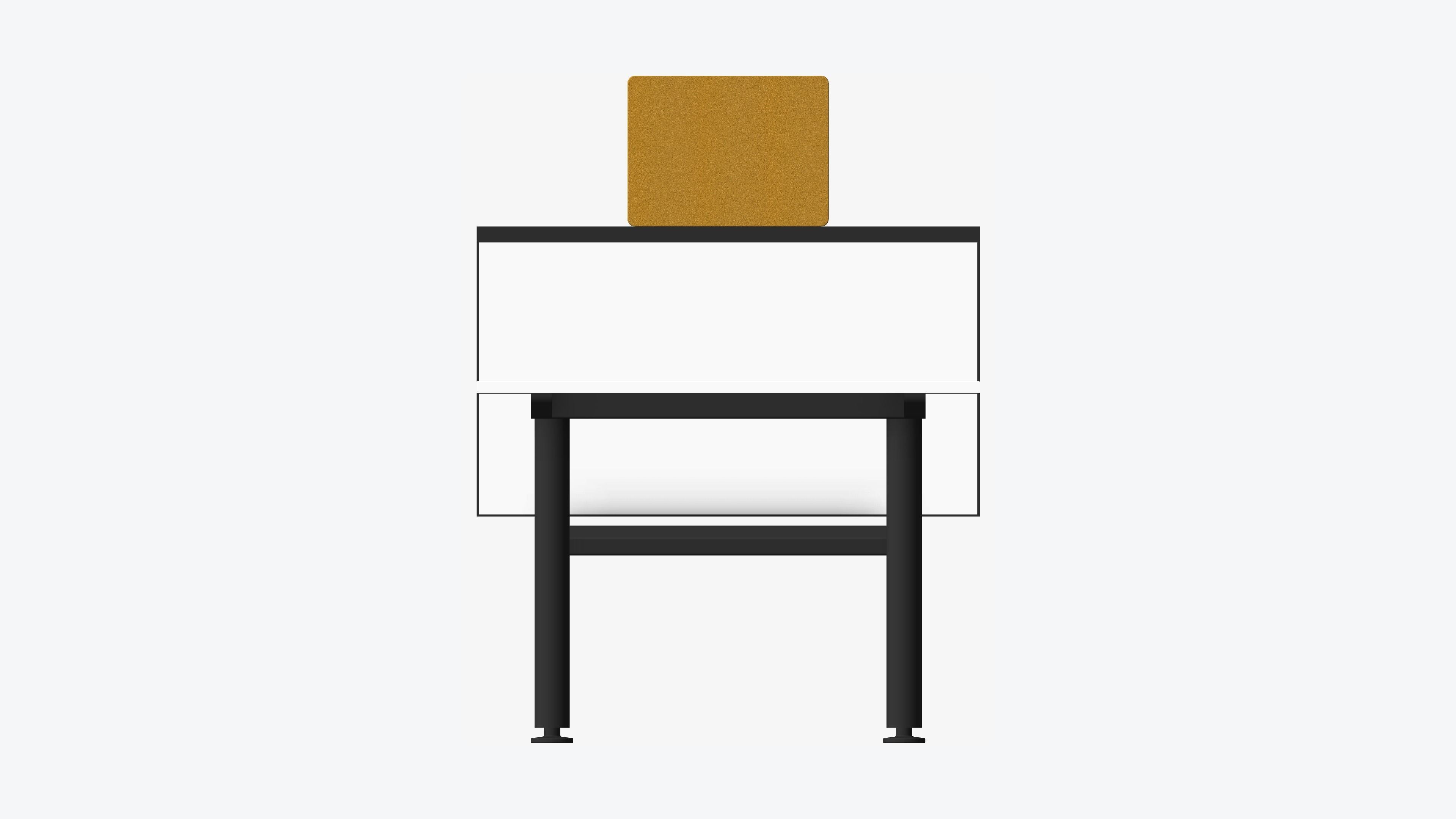 Desk - Double - Officetec - Modela - Linear - Fixed Height Low-poly 3D model_4