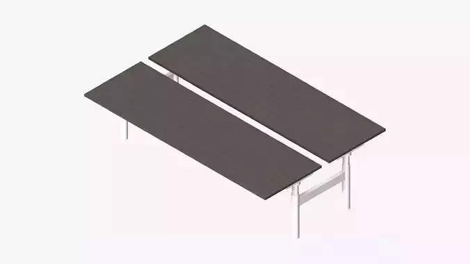 Desk - Rectangle - Simplicity - Adjustable Height - Double