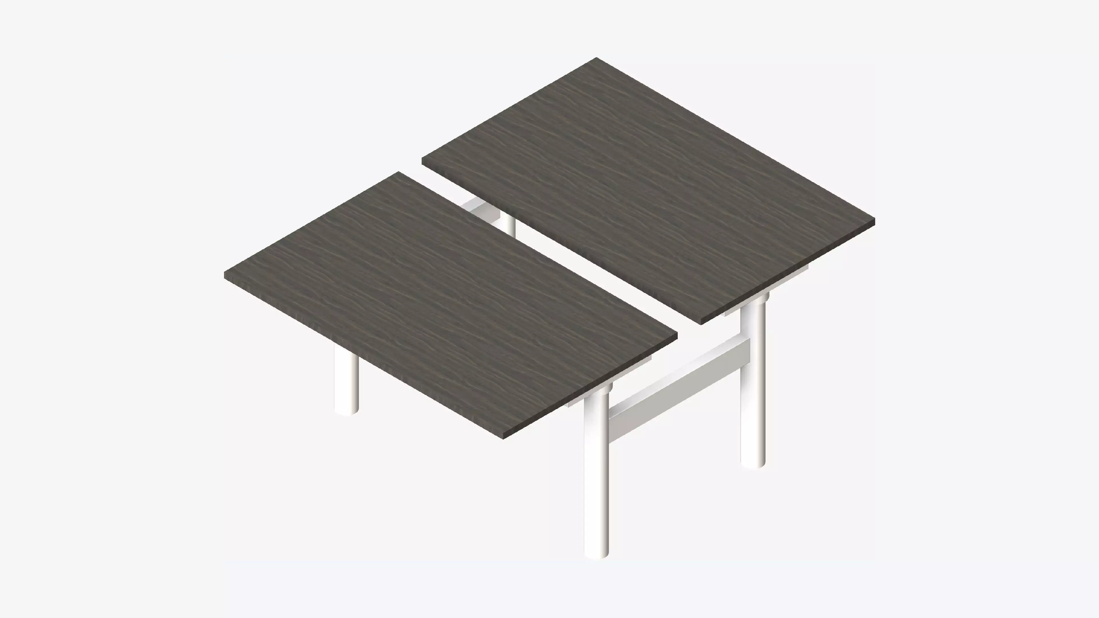 Desk - Rectangle - Simplicity - Double Low-poly 3D model_0