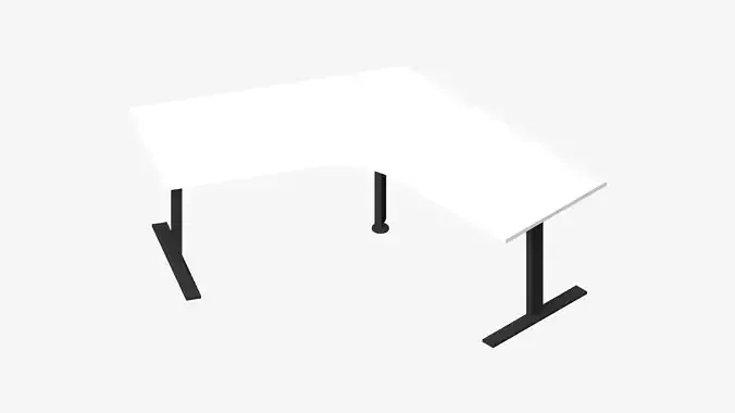 Desk - Single - Officetec - Angular - 120 Deg - Fixed Height