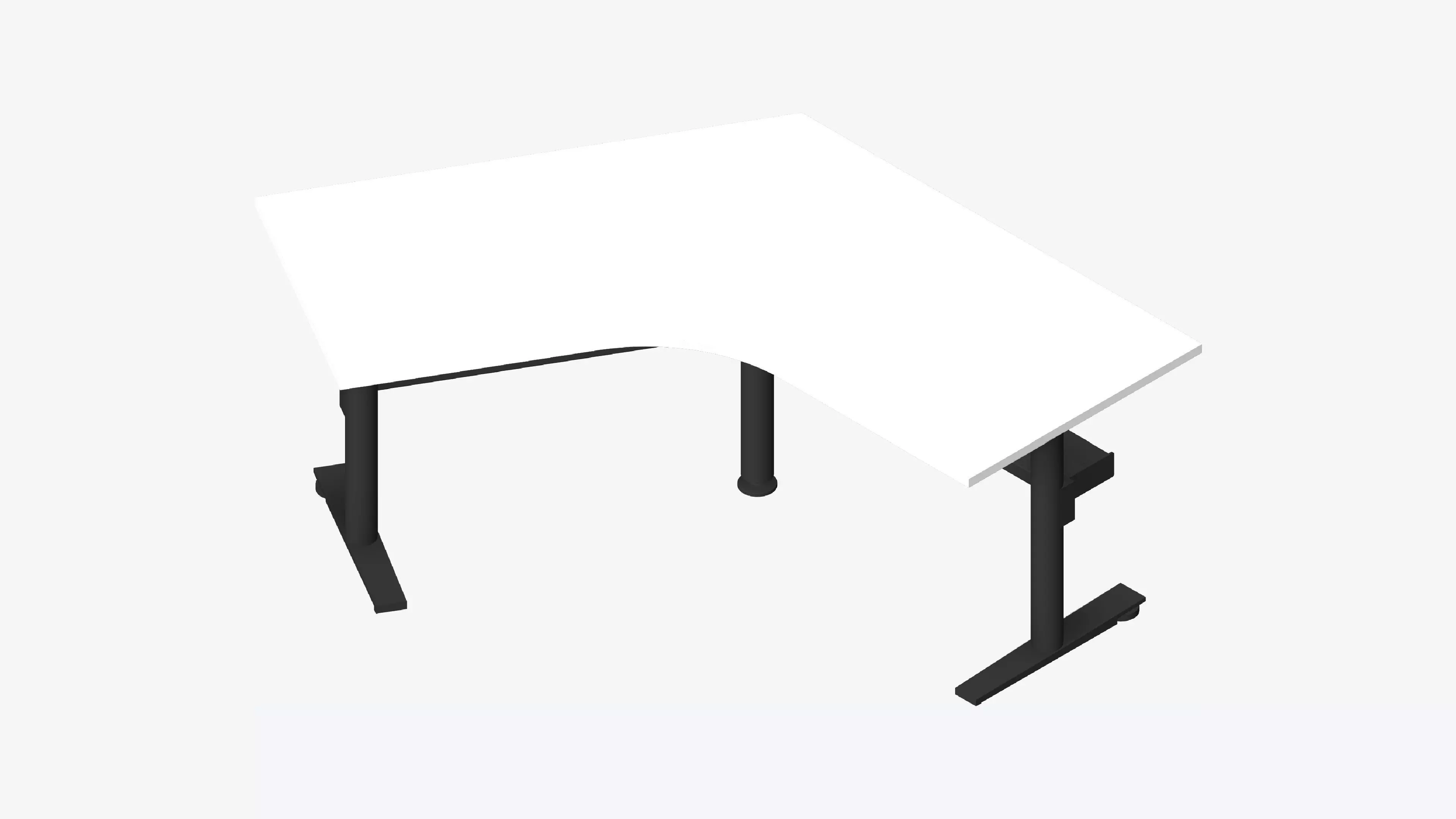 Desk - Single - Officetec - Modela - 120 Deg - Fixed Height Low-poly 3D model_0