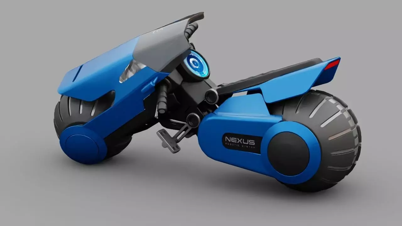 Futuristic Scouter rigged 3D model_0