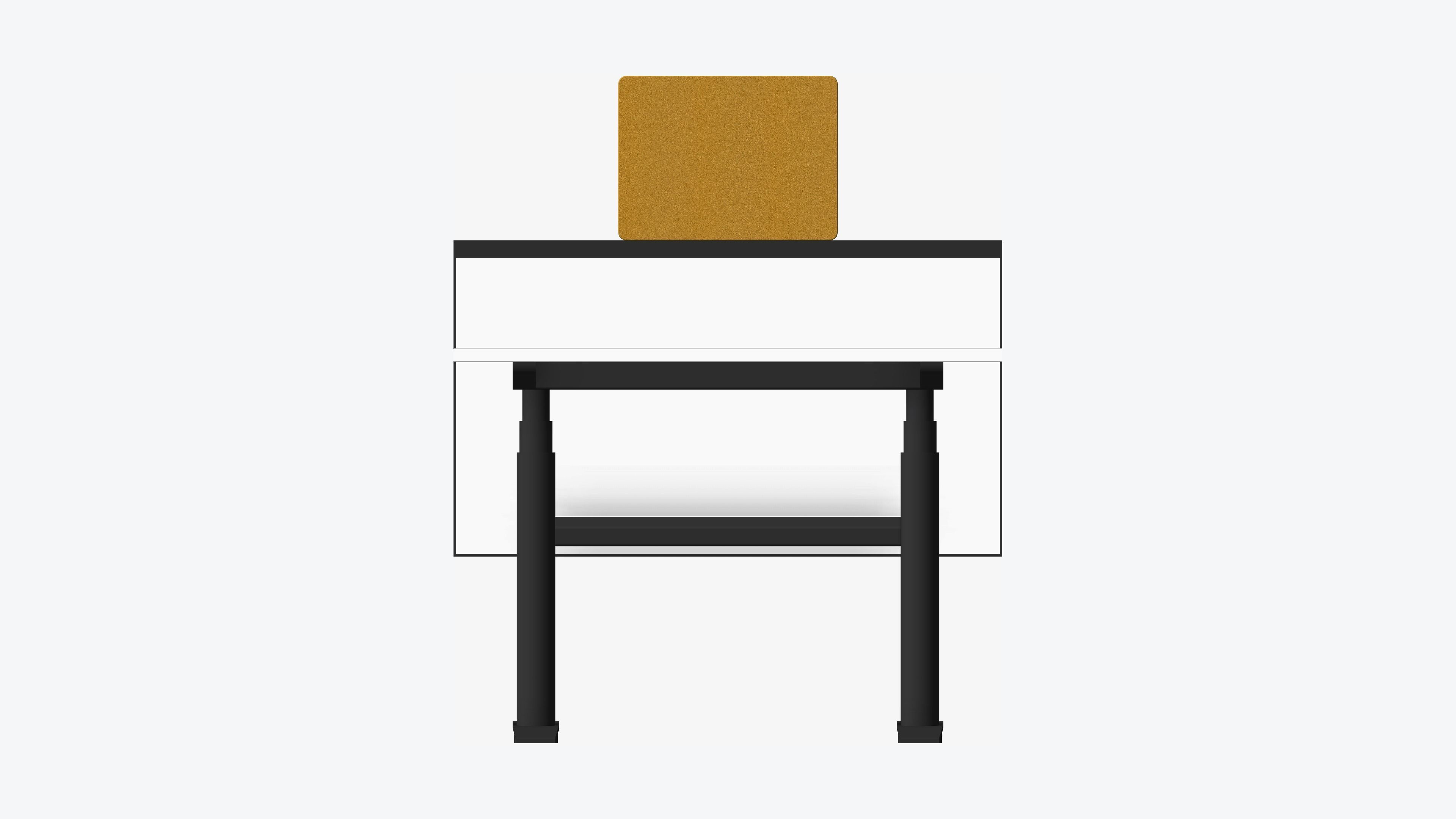 Desk - Single - Officetec - Modela - Linear - Adjustable Height Low-poly 3D model_4