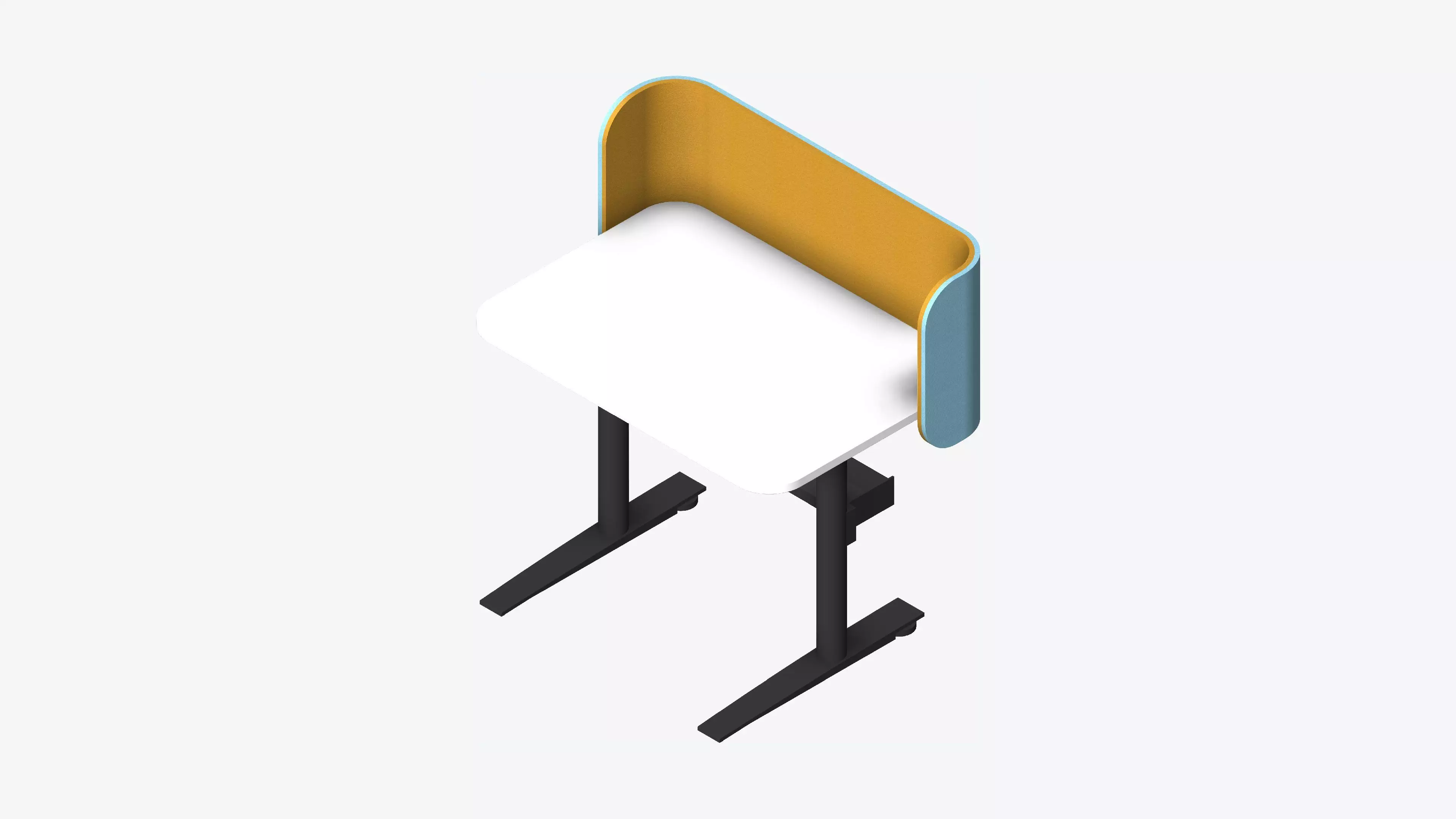 Desk - Single - Officetec - Modela - Linear - Fixed Height Low-poly 3D model_0