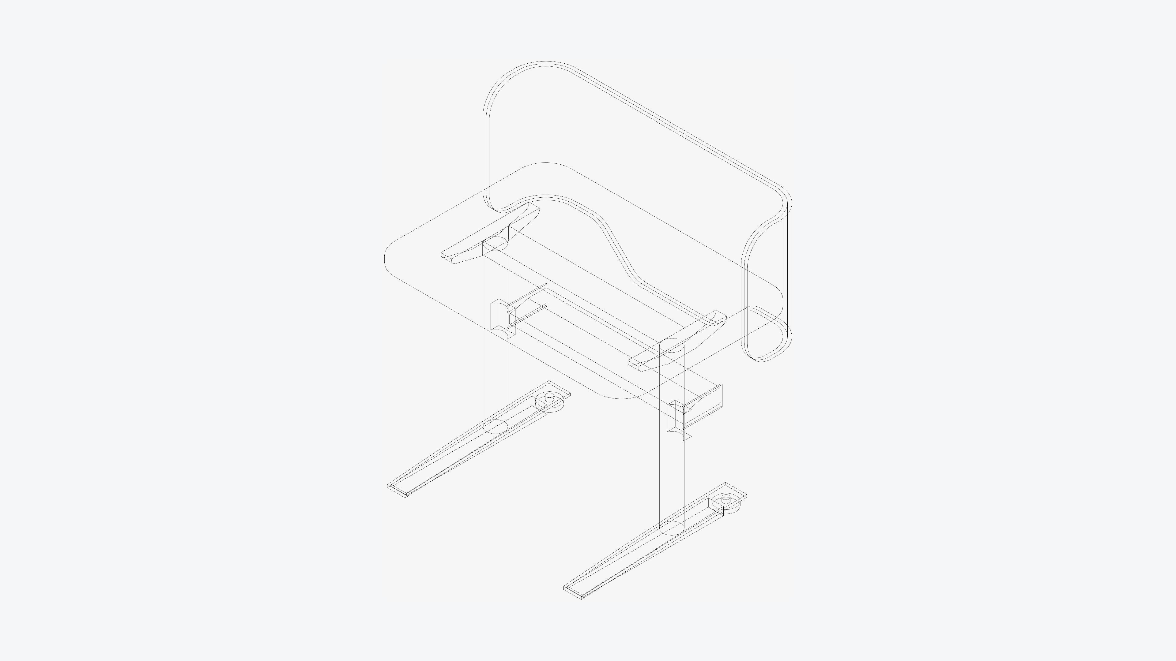 Desk - Single - Officetec - Modela - Linear - Fixed Height Low-poly 3D model_3
