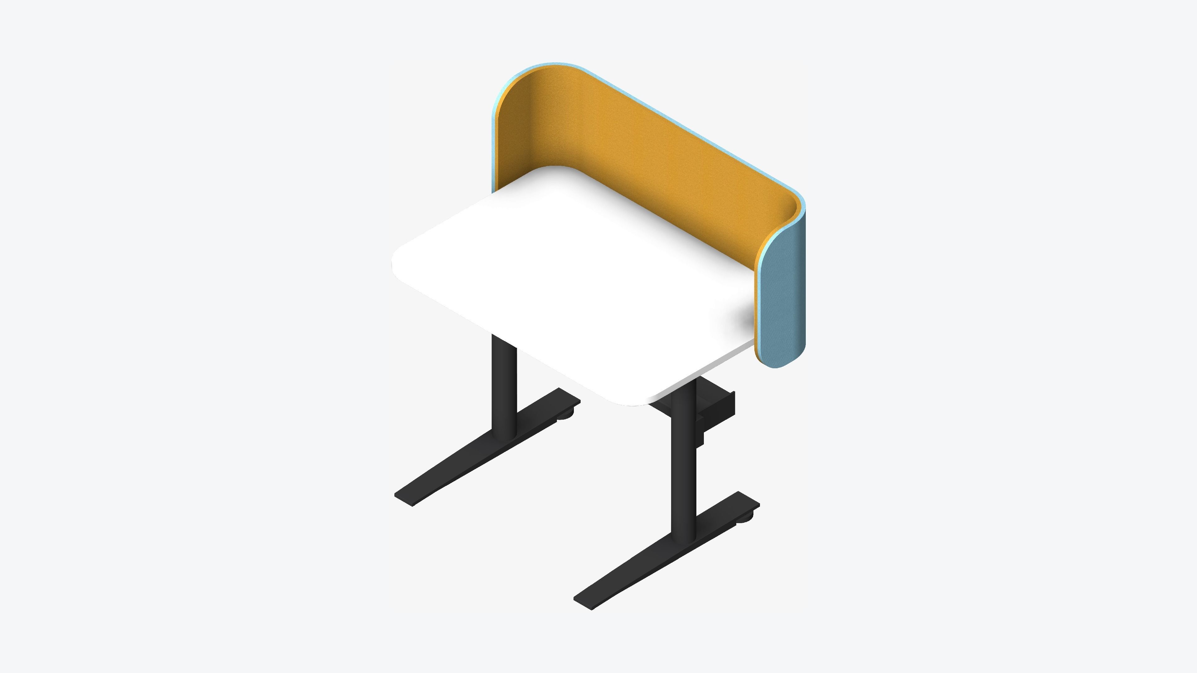 Desk - Single - Officetec - Modela - Linear - Fixed Height Low-poly 3D model_6