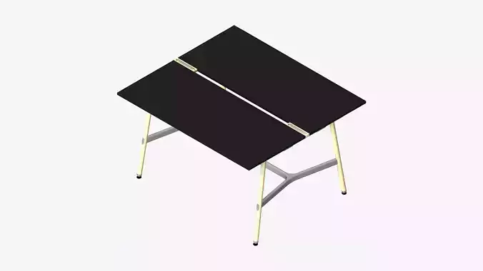 Desk - Timberline - Workstation - Dbl - Side - 2 - Person - High Low-poly 3D model