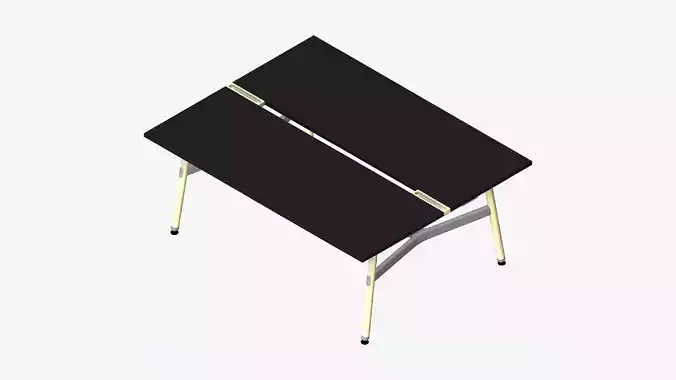 Desk - Timberline - Workstation - Dbl - Side - 2 - Person - Low Low-poly 3D model
