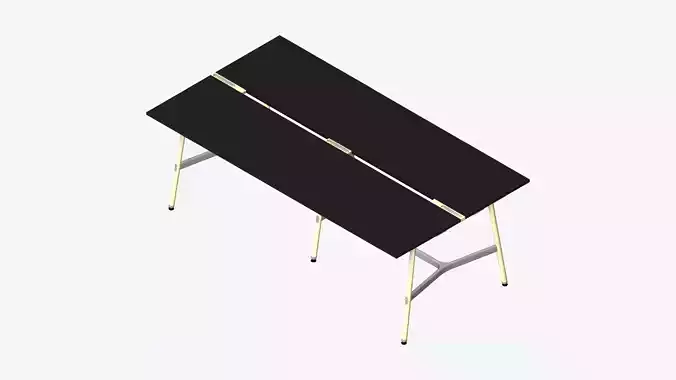 Desk - Timberline - Workstation - Dbl - Side - 4 - Person - High