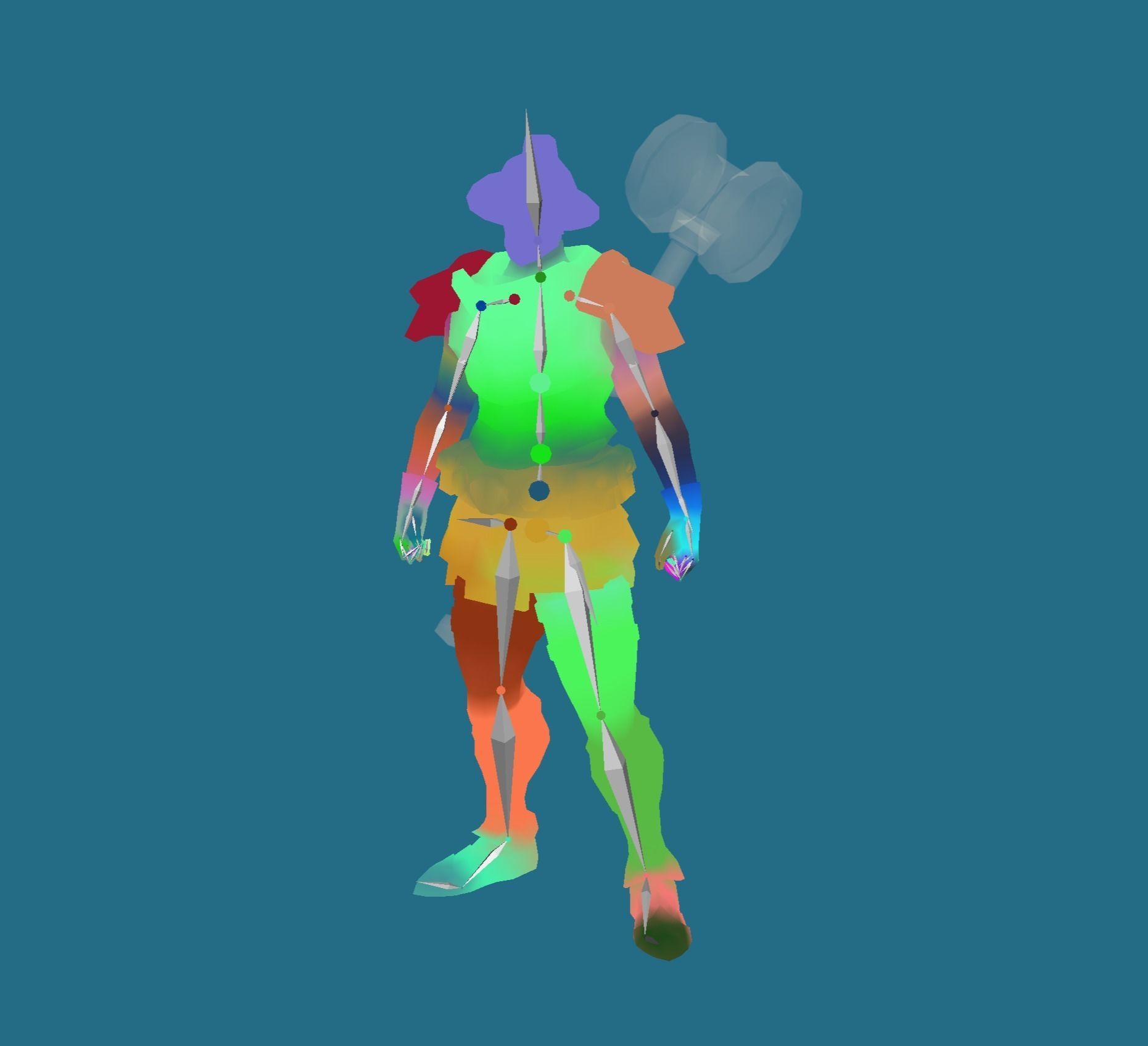 Soullike Style 03 Hammer man  Animations x115 Humanoid Low-poly 3D model_4