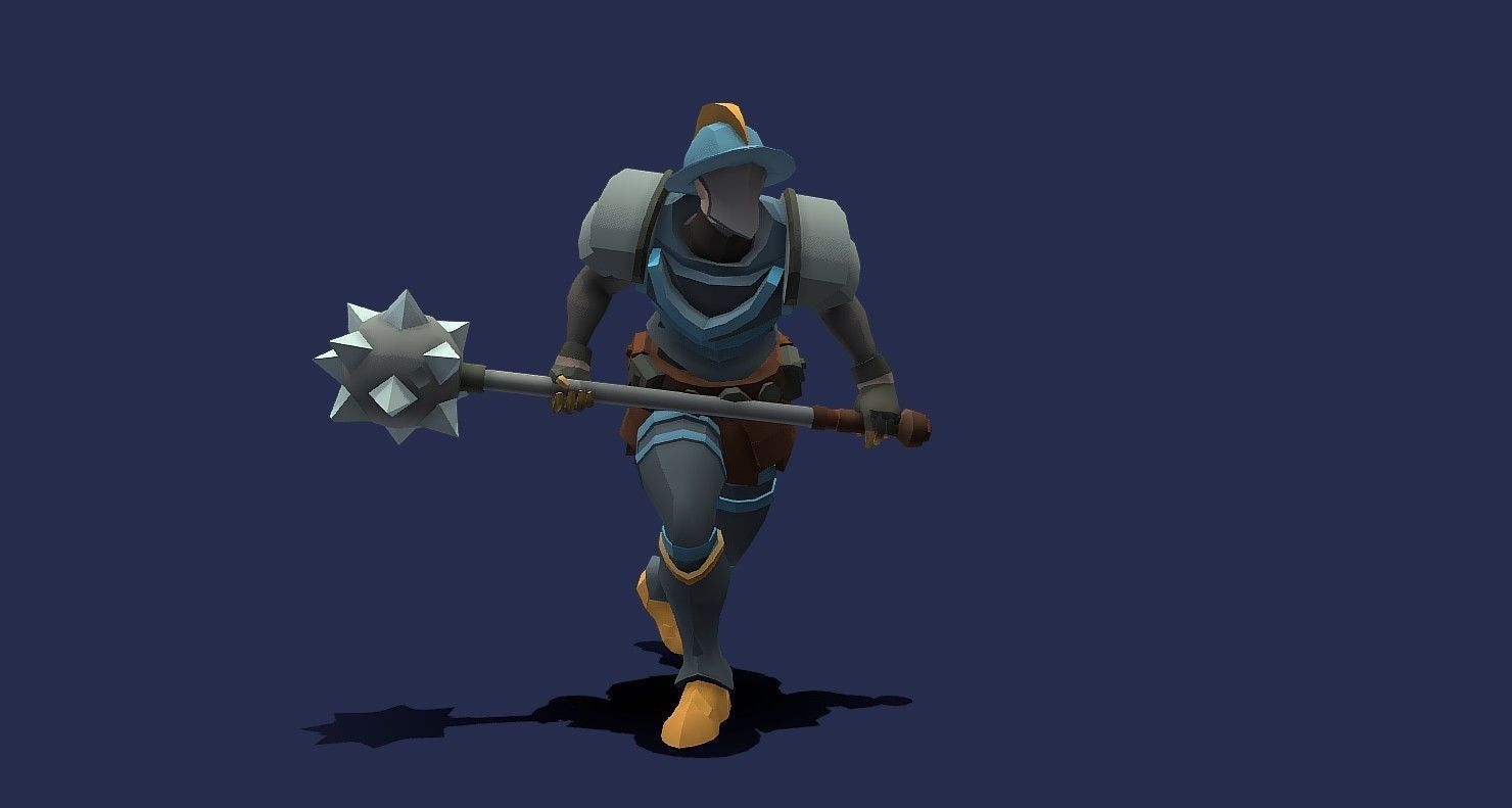 Soullike Style 03 Hammer man  Animations x115 Humanoid Low-poly 3D model_30