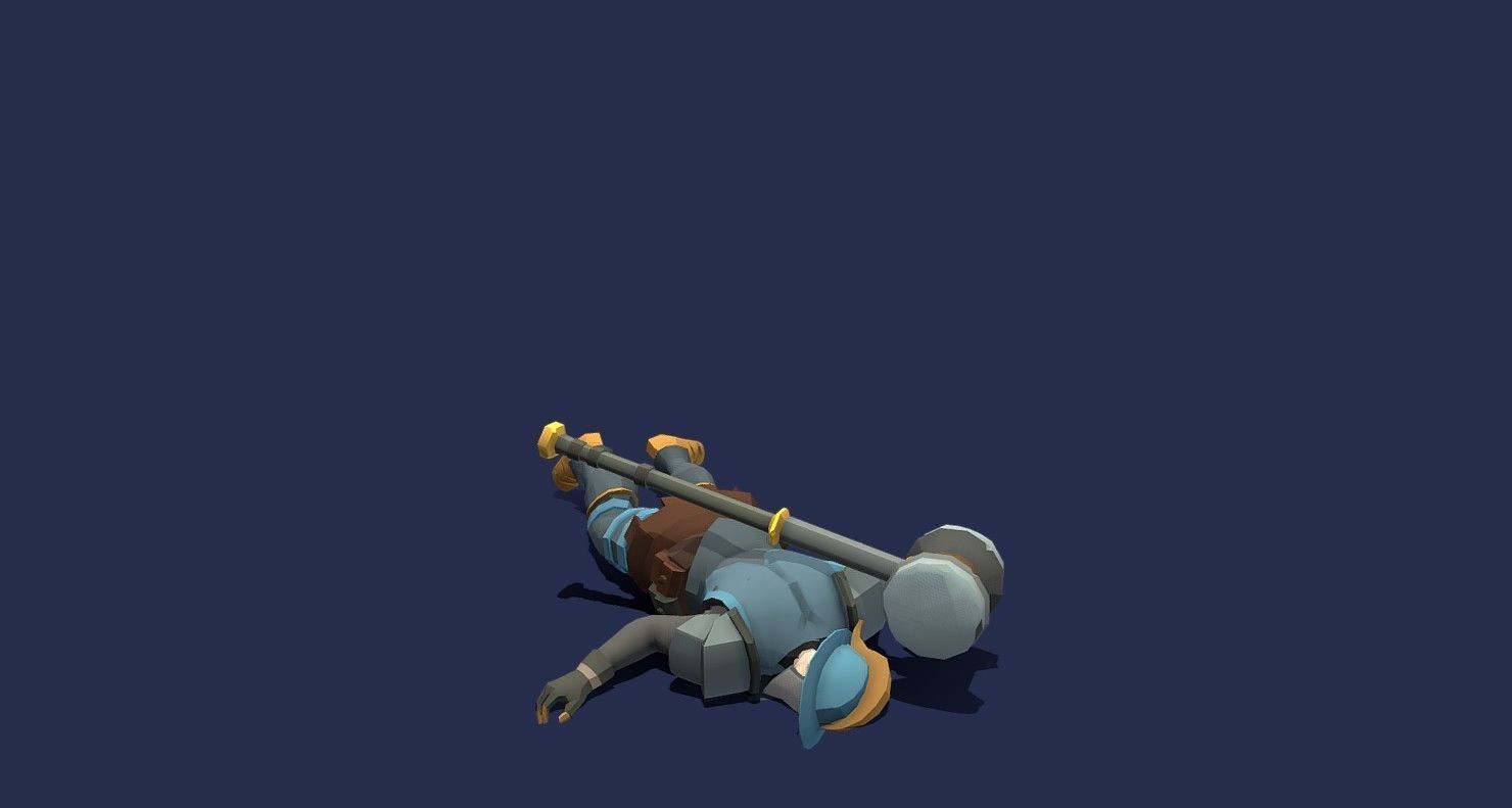 Soullike Style 03 Hammer man  Animations x115 Humanoid Low-poly 3D model_21