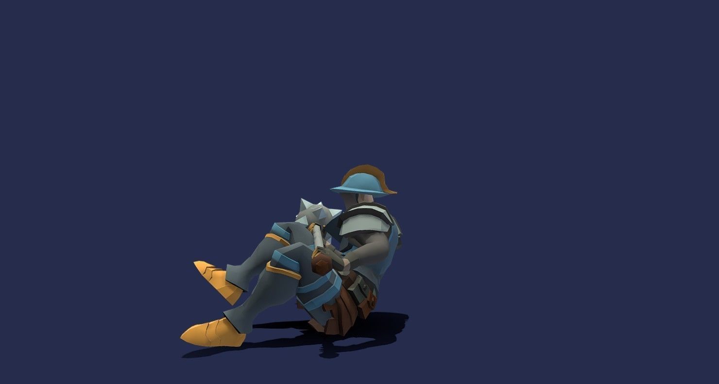 Soullike Style 03 Hammer man  Animations x115 Humanoid Low-poly 3D model_40