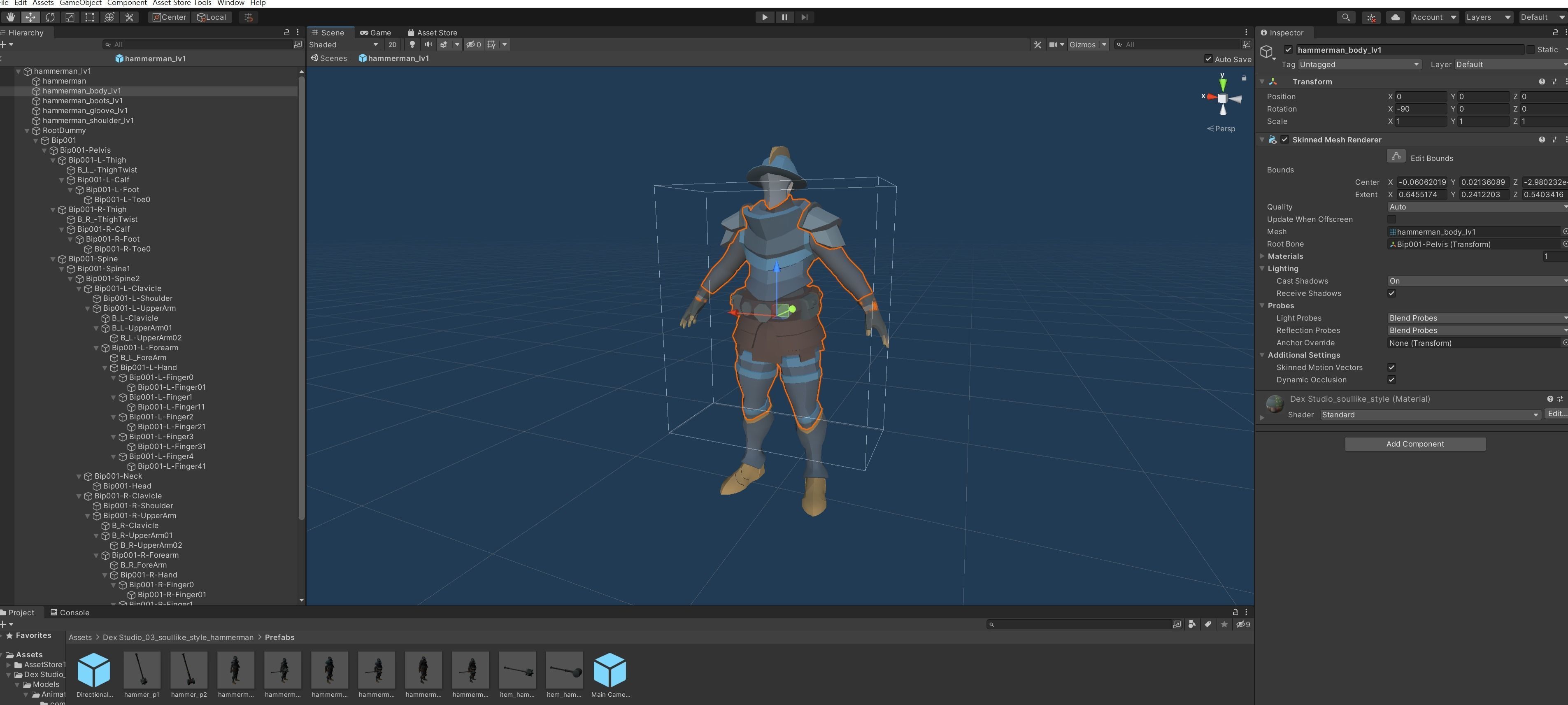 Soullike Style 03 Hammer man  Animations x115 Humanoid Low-poly 3D model_11
