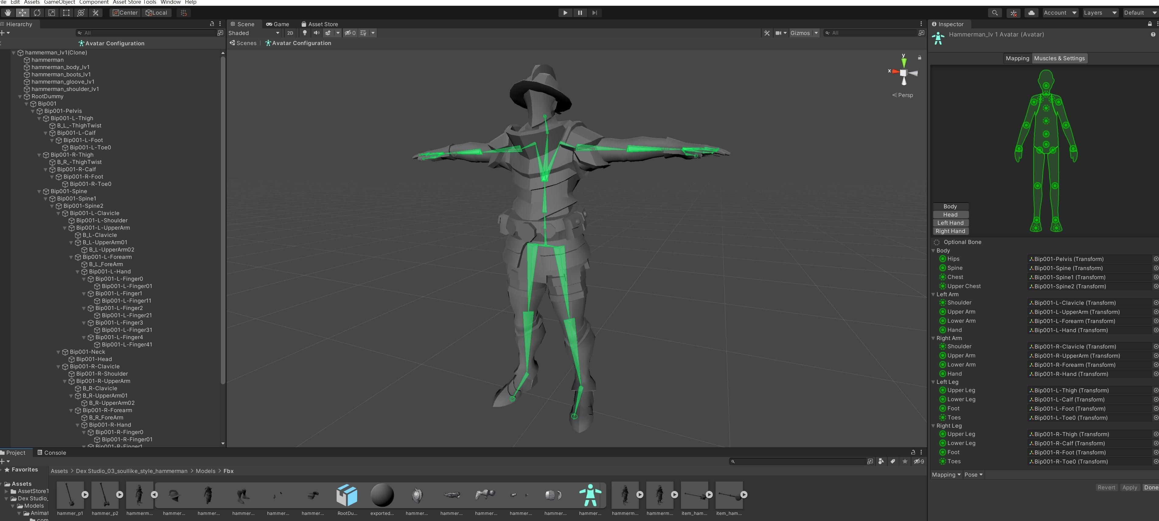 Soullike Style 03 Hammer man  Animations x115 Humanoid Low-poly 3D model_10