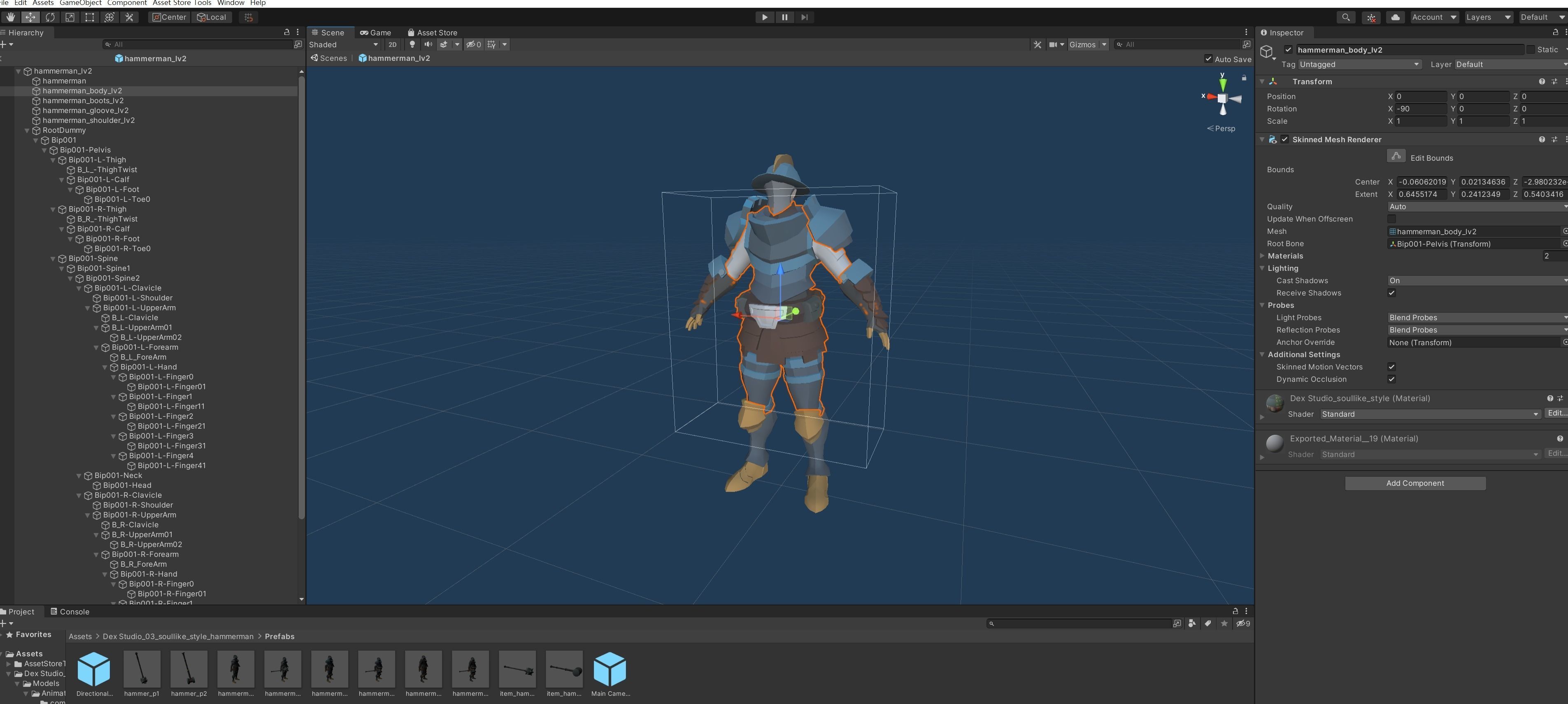 Soullike Style 03 Hammer man  Animations x115 Humanoid Low-poly 3D model_12