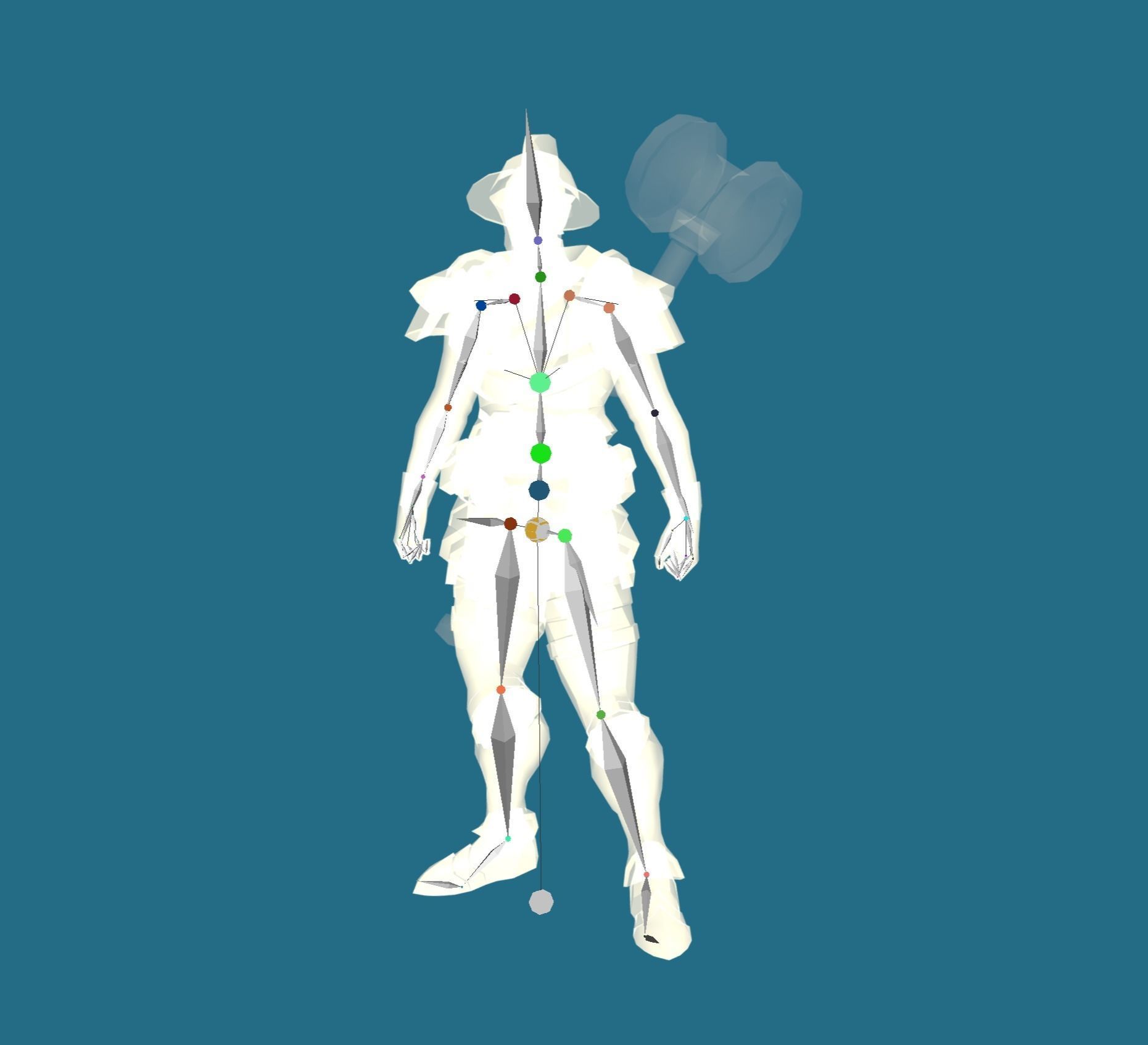 Soullike Style 03 Hammer man  Animations x115 Humanoid Low-poly 3D model_3