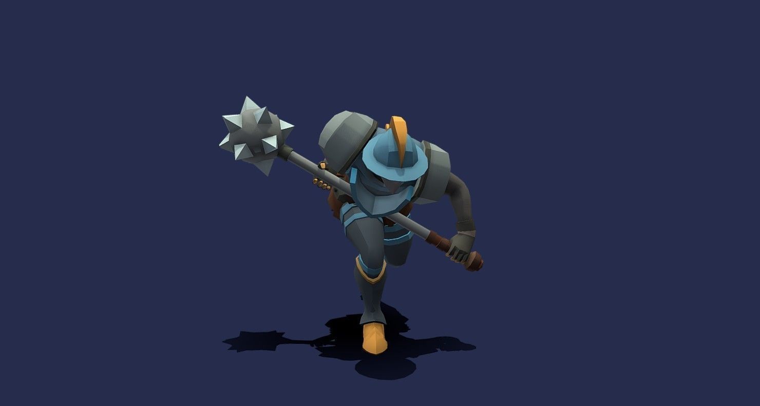 Soullike Style 03 Hammer man  Animations x115 Humanoid Low-poly 3D model_38
